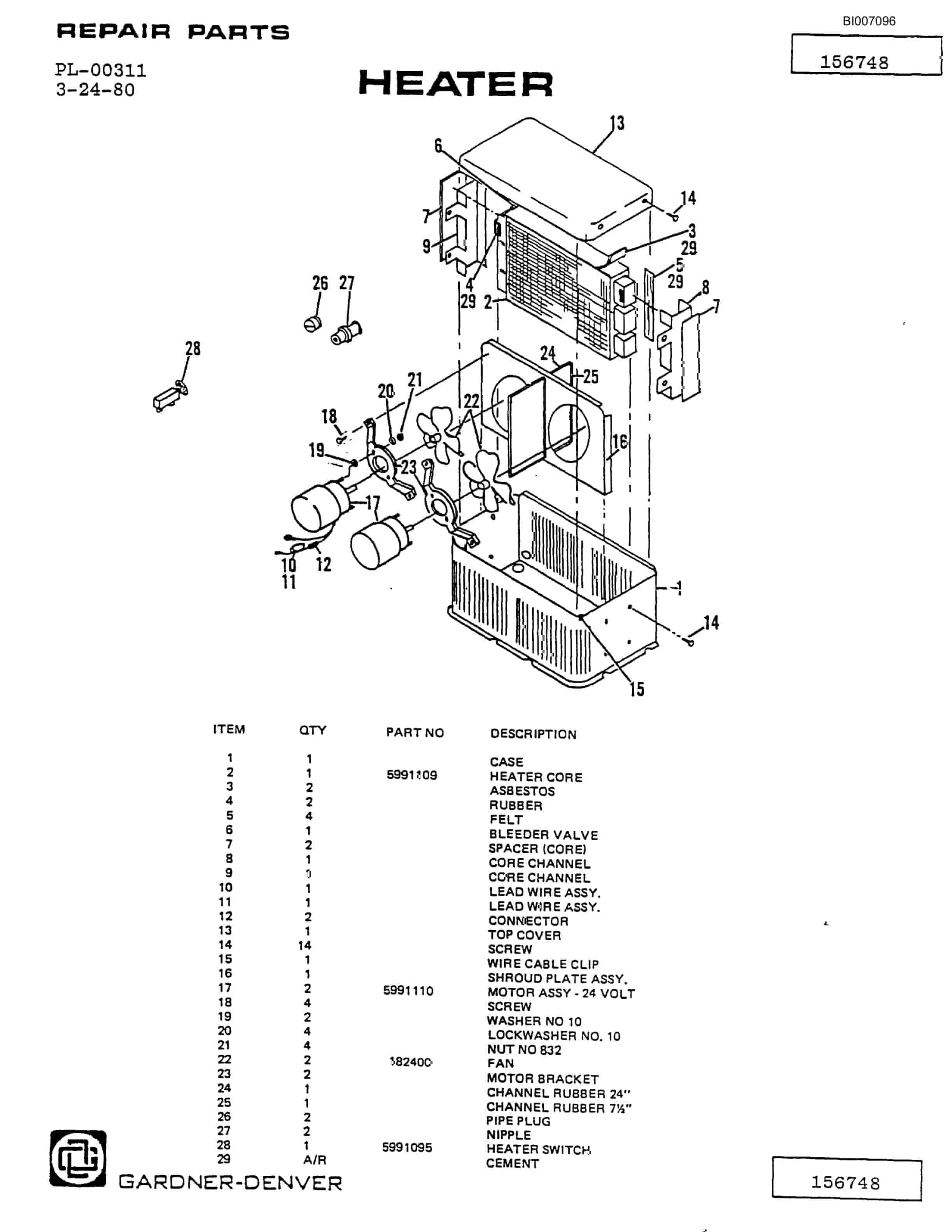 Bucyrus GD-35T Rotary Blasthole Drill Parts Catalog BI007096-5