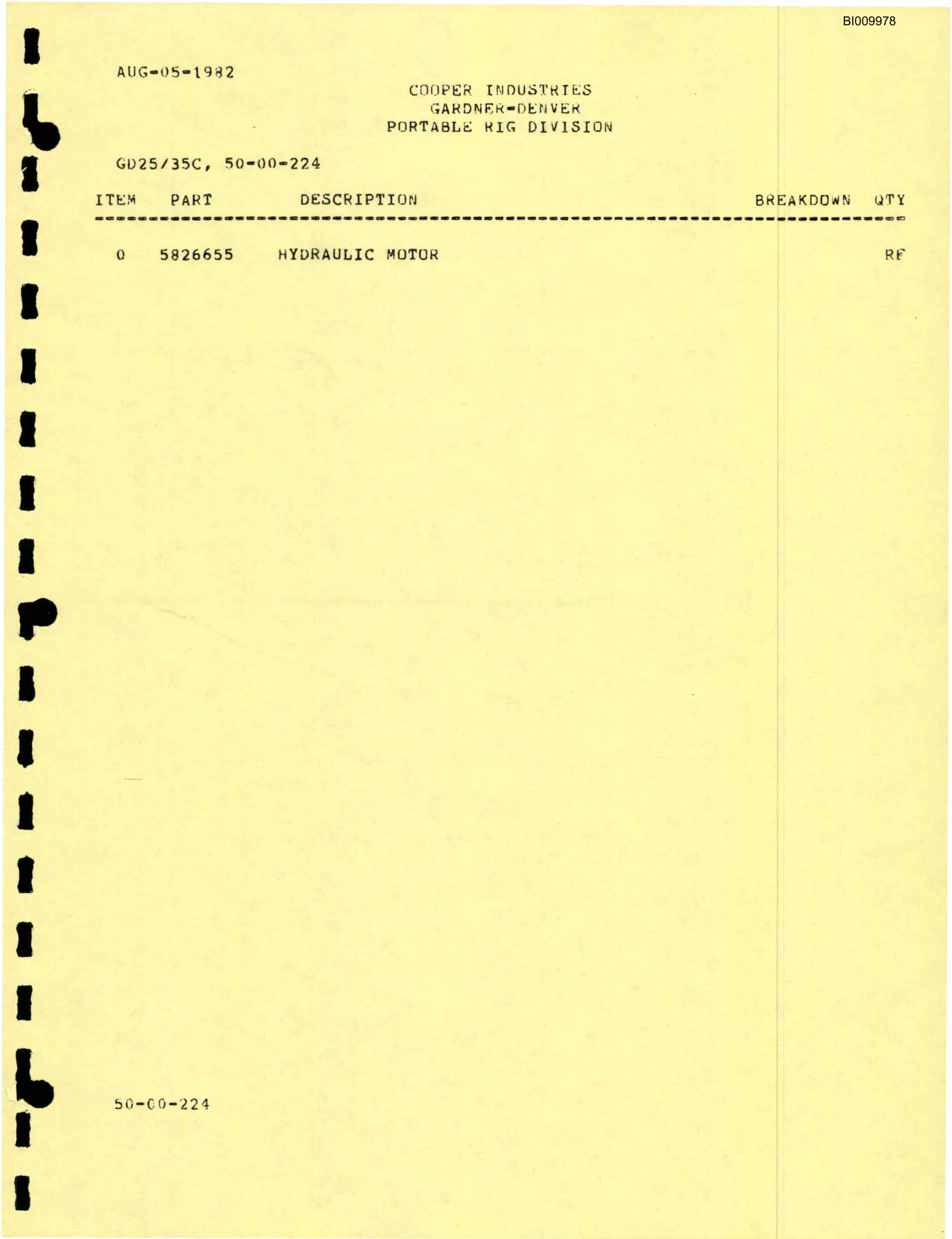 Bucyrus GD25-35C Parts Catalog BI009978-4