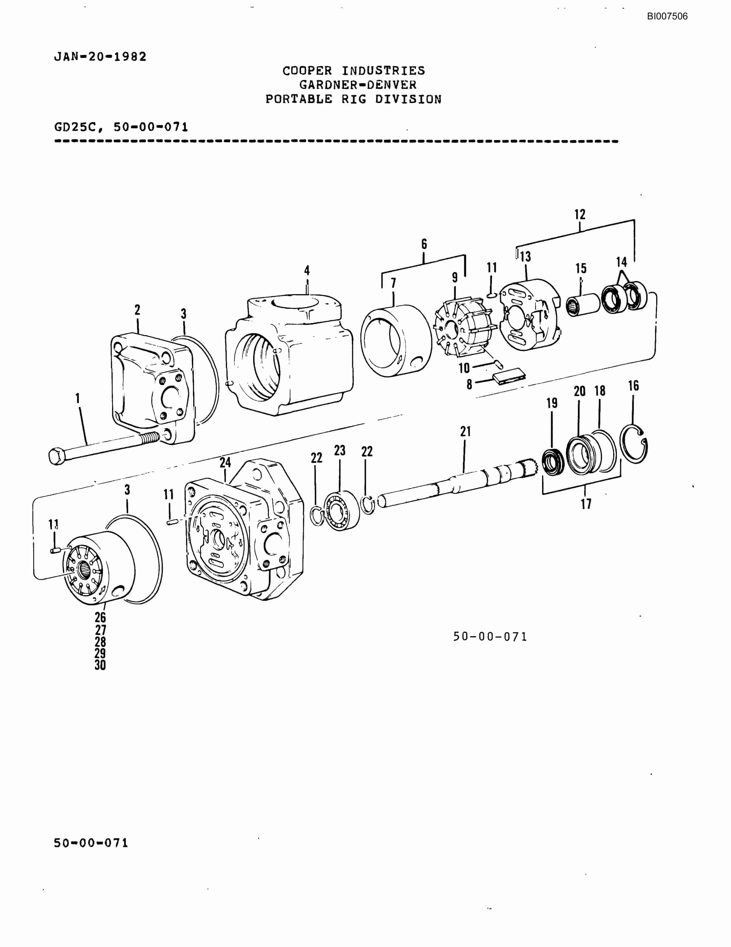 Bucyrus GD25C Rotary Blasthole Drill Parts Catalog BI007506-3
