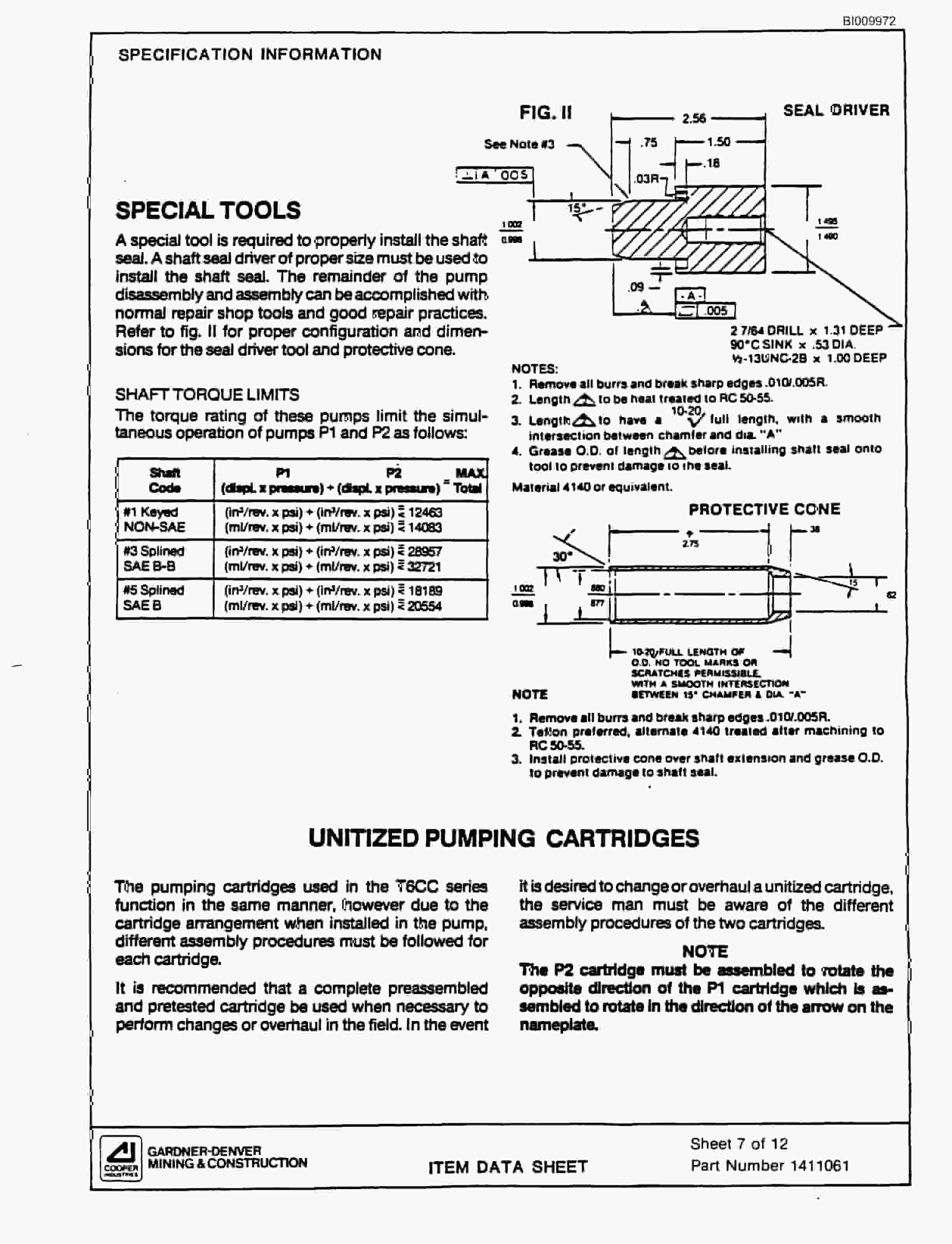 Bucyrus GD25C Rotary Blasthole Drill Parts Catalog BI009972-3