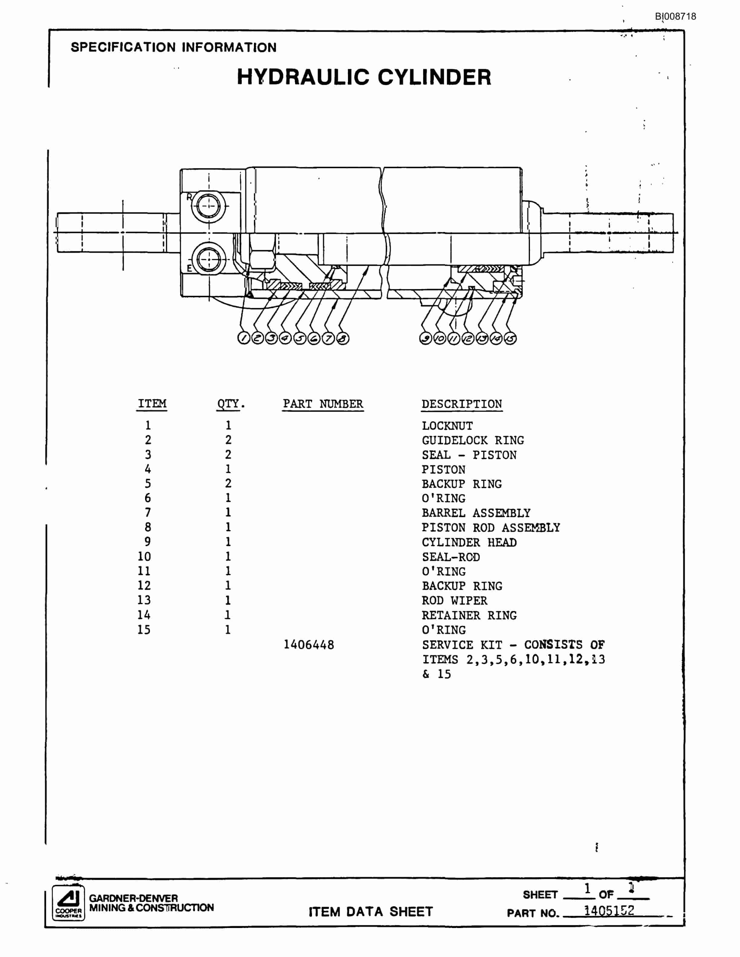 Bucyrus GD35B Rotary Blasthole Drill Parts Catalog BI008718-2