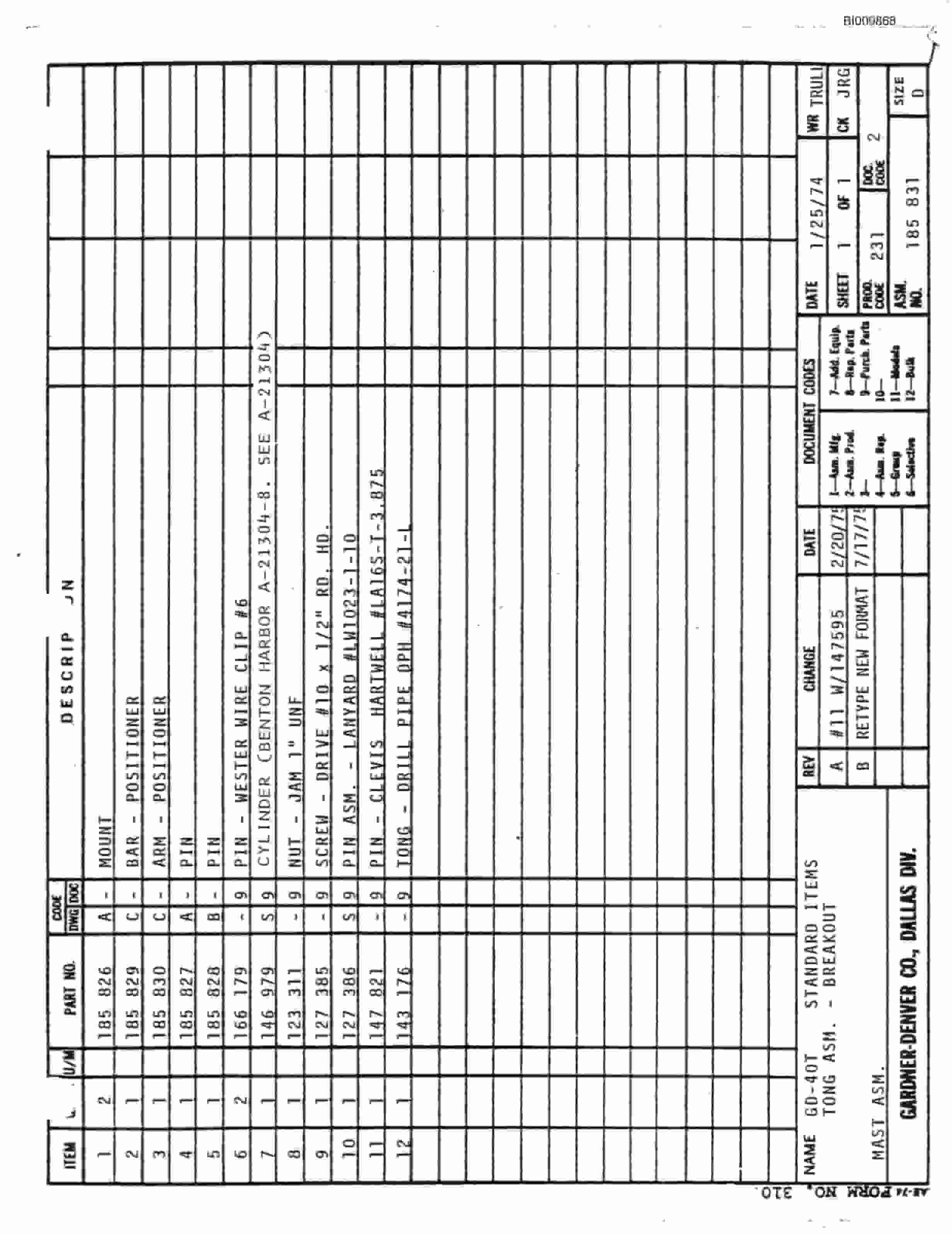 Bucyrus GD40T Parts Catalog BI009868-2
