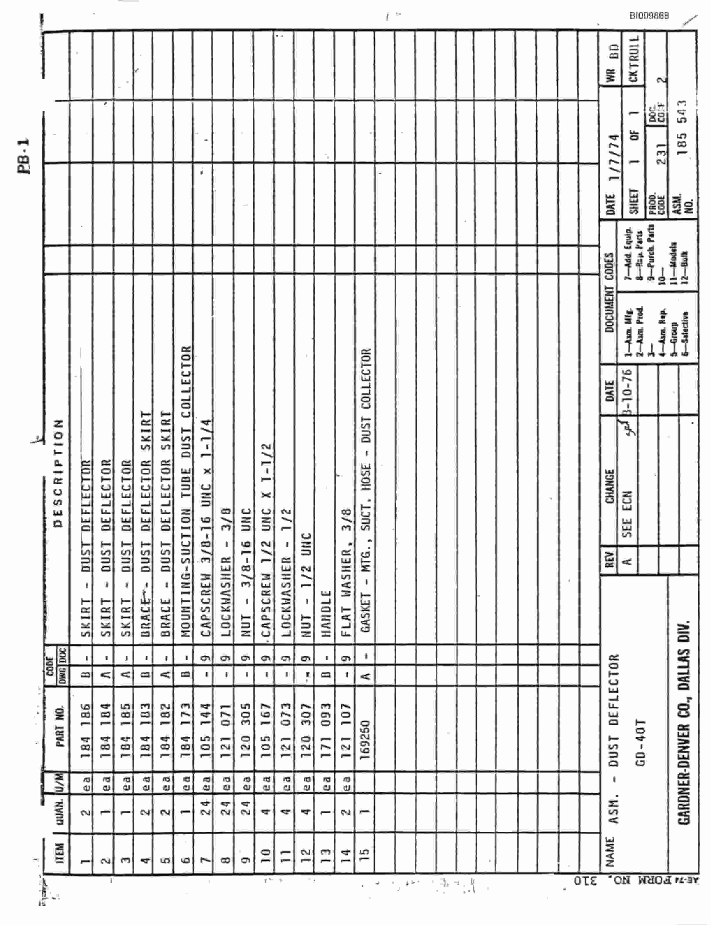 Bucyrus GD40T Parts Catalog BI009868-3