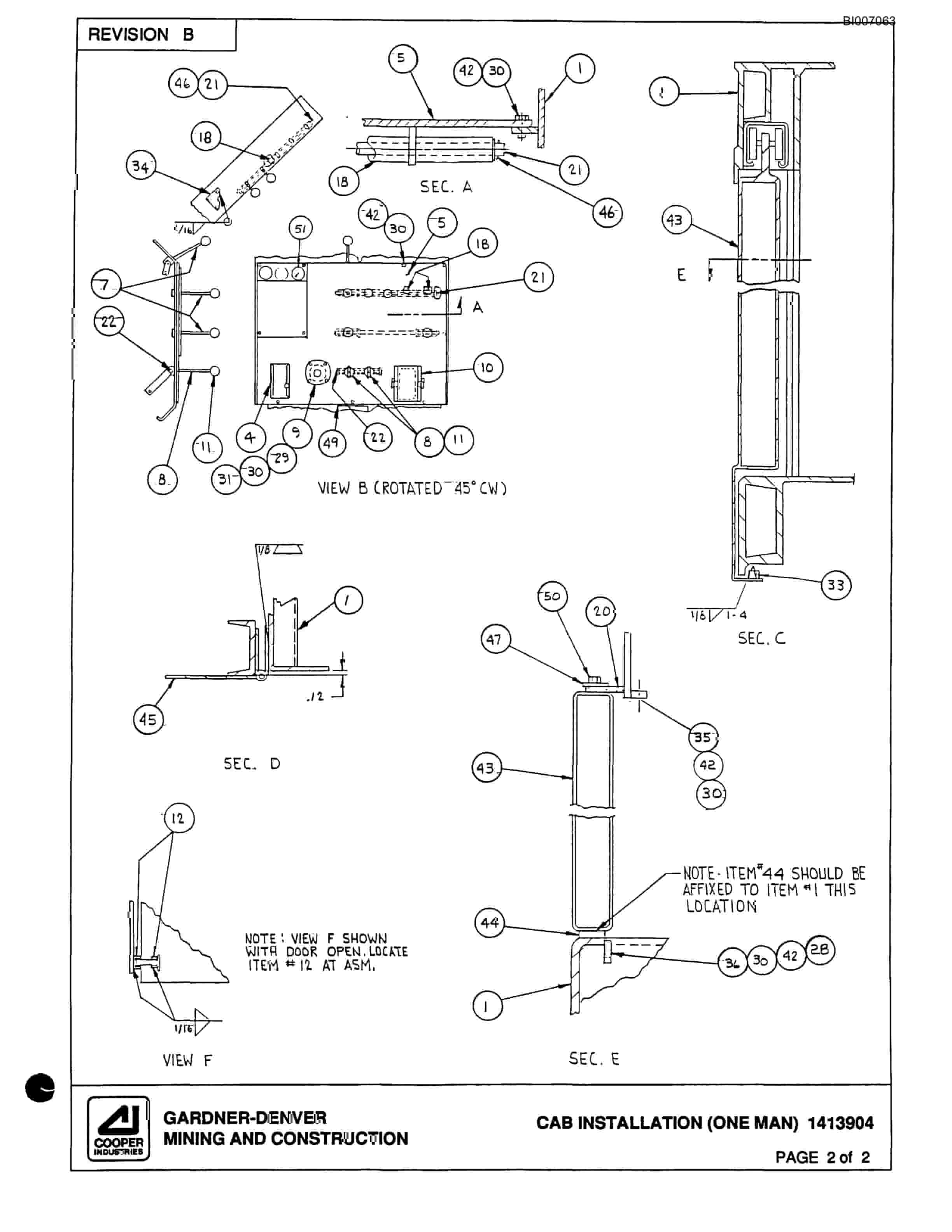 Bucyrus GD45B Rotary Blasthole Drill Parts Catalog BI007063-2