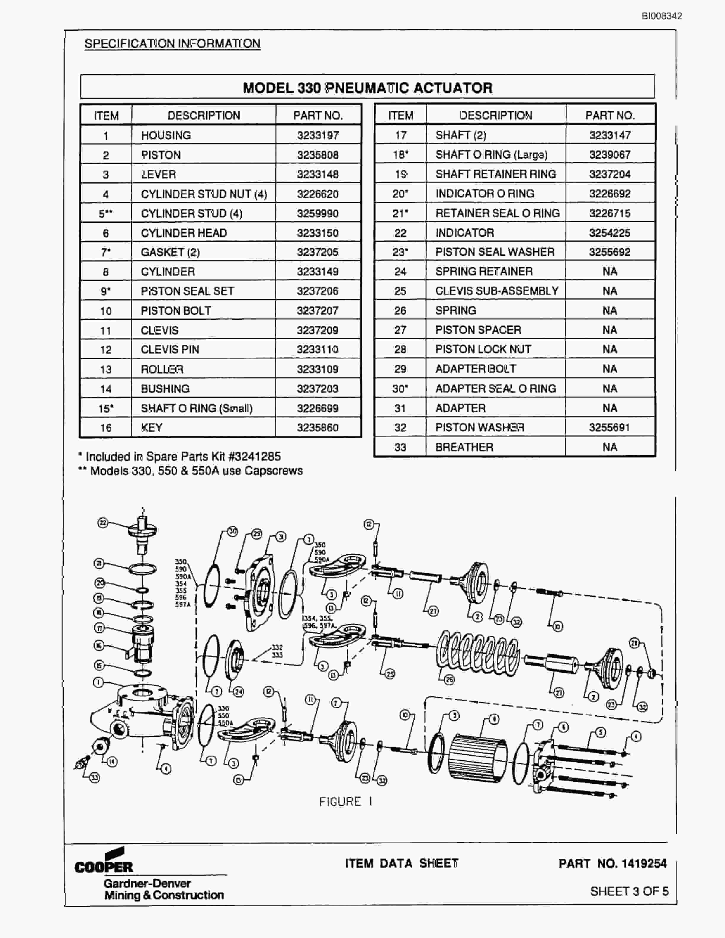 Bucyrus GD45B Rotary Blasthole Drill Parts Catalog BI008342-4