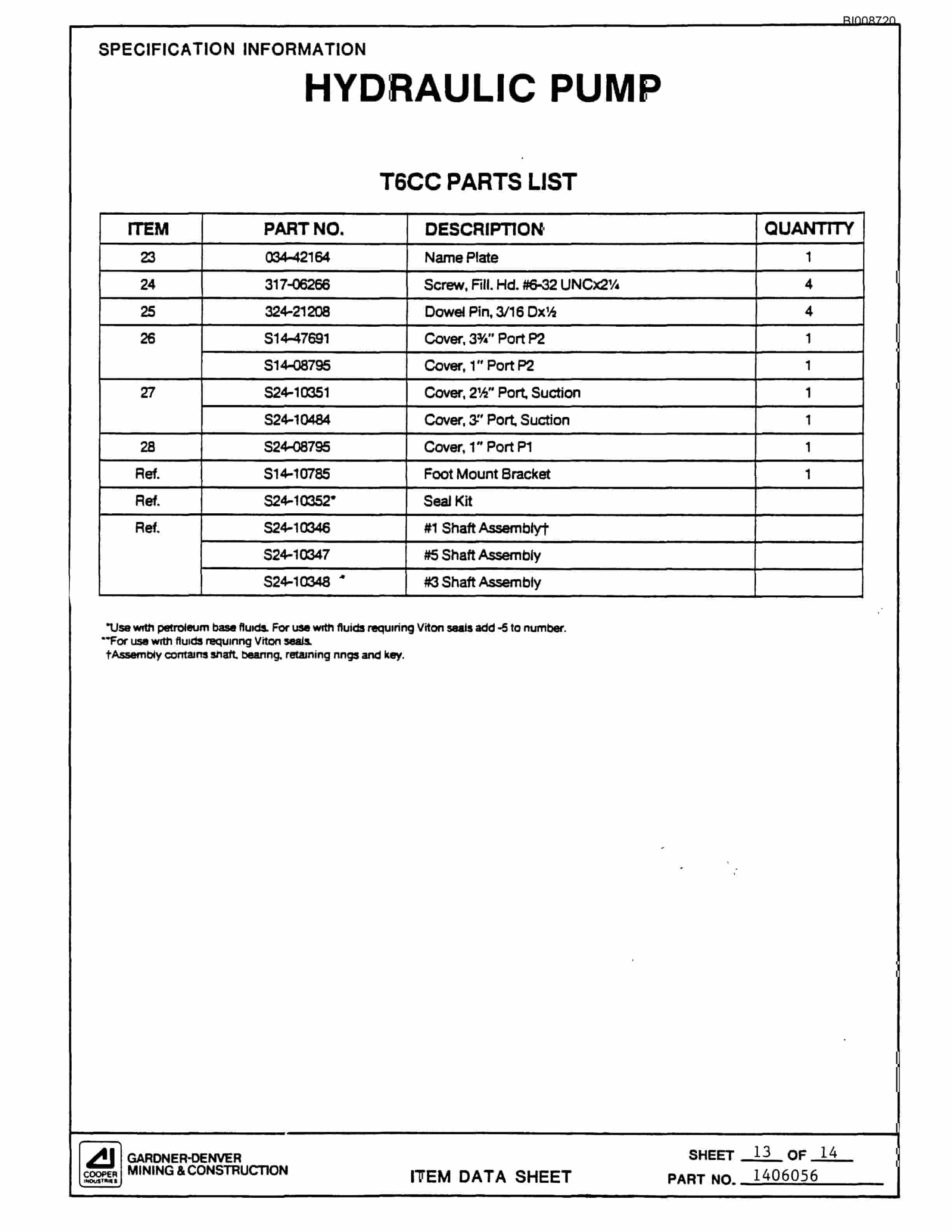 Bucyrus GD45B Rotary Blasthole Drill Parts Catalog BI008720-4