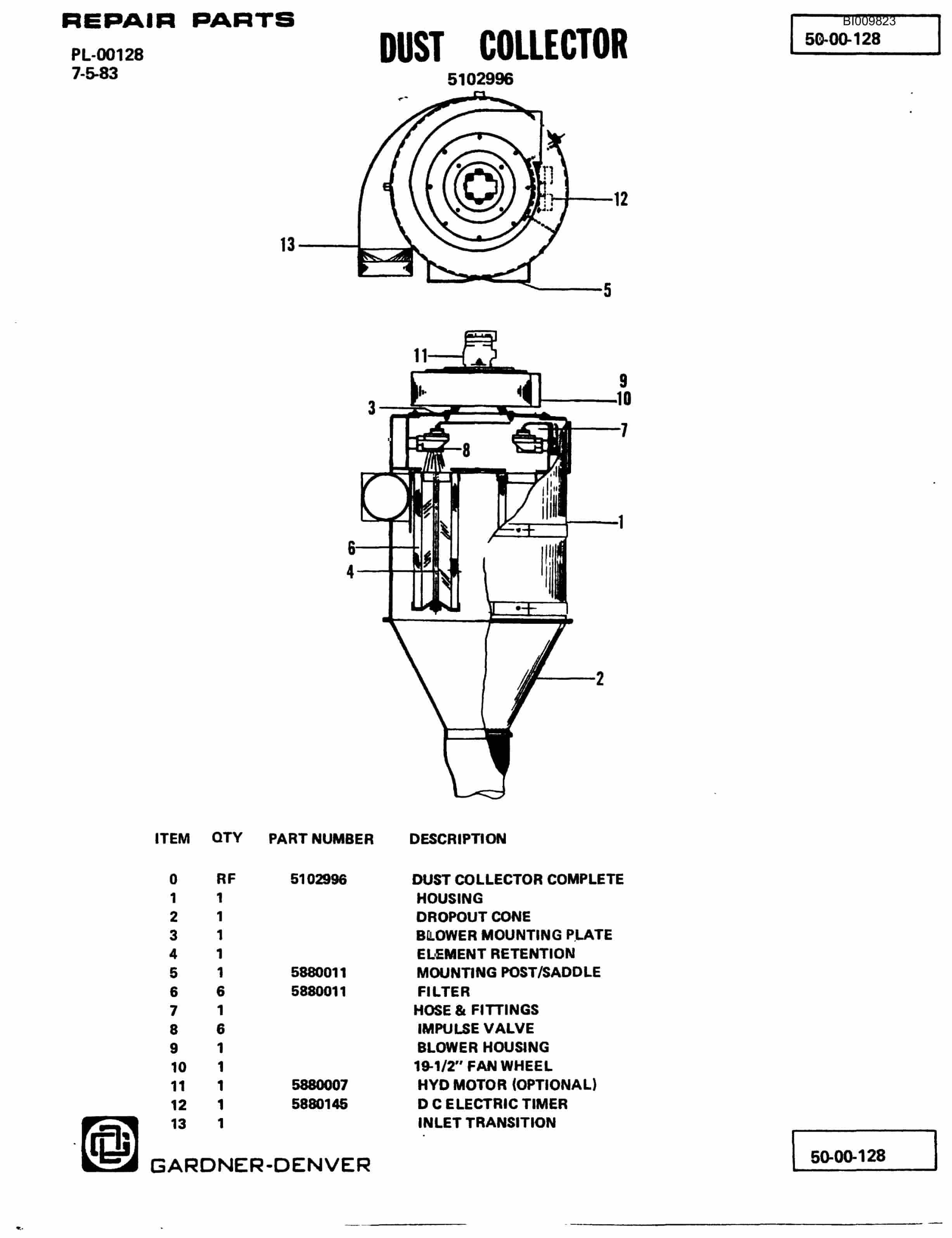 Bucyrus GD45C Parts Catalog BI009823-5