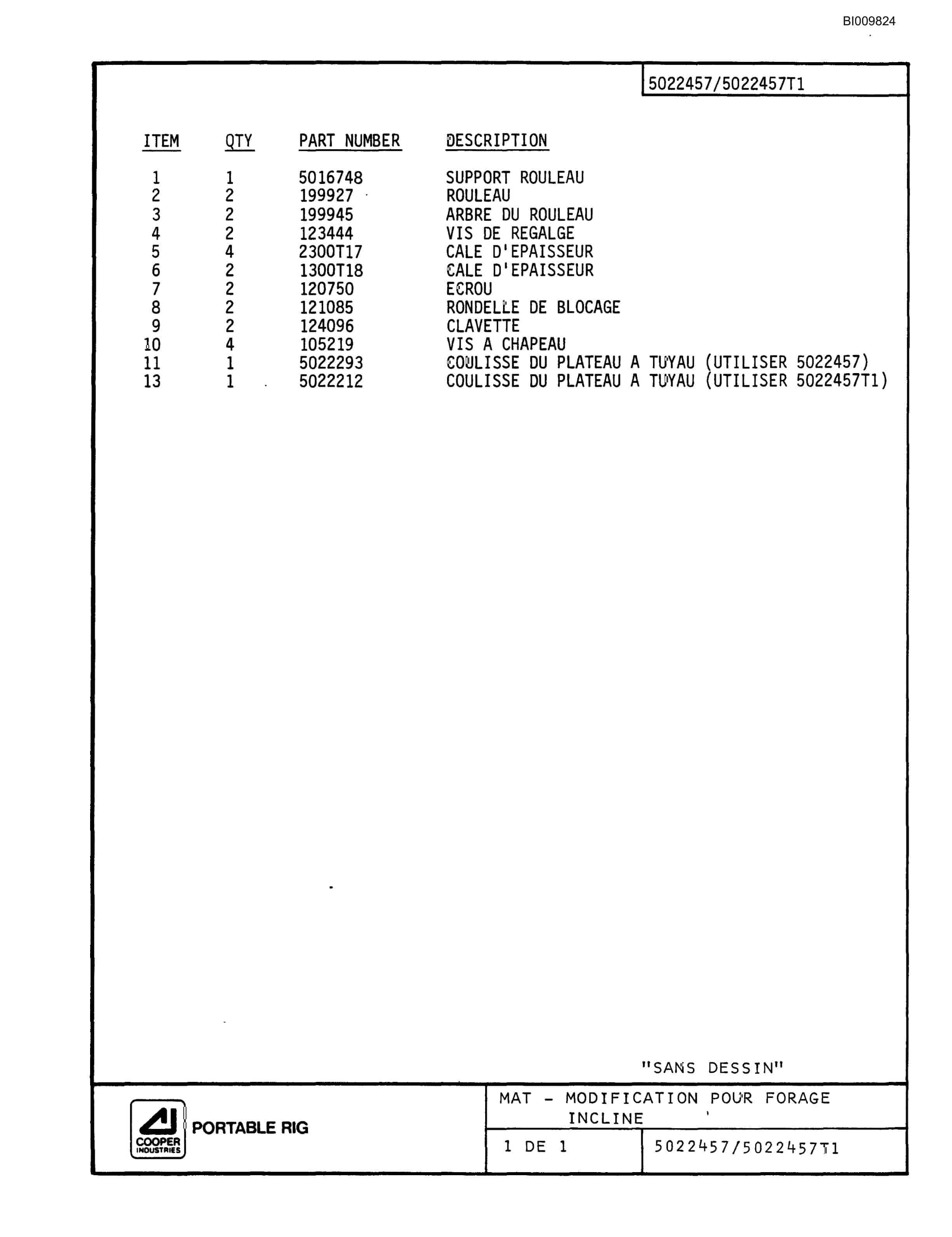 Bucyrus GD45C Parts Catalog BI009824-5