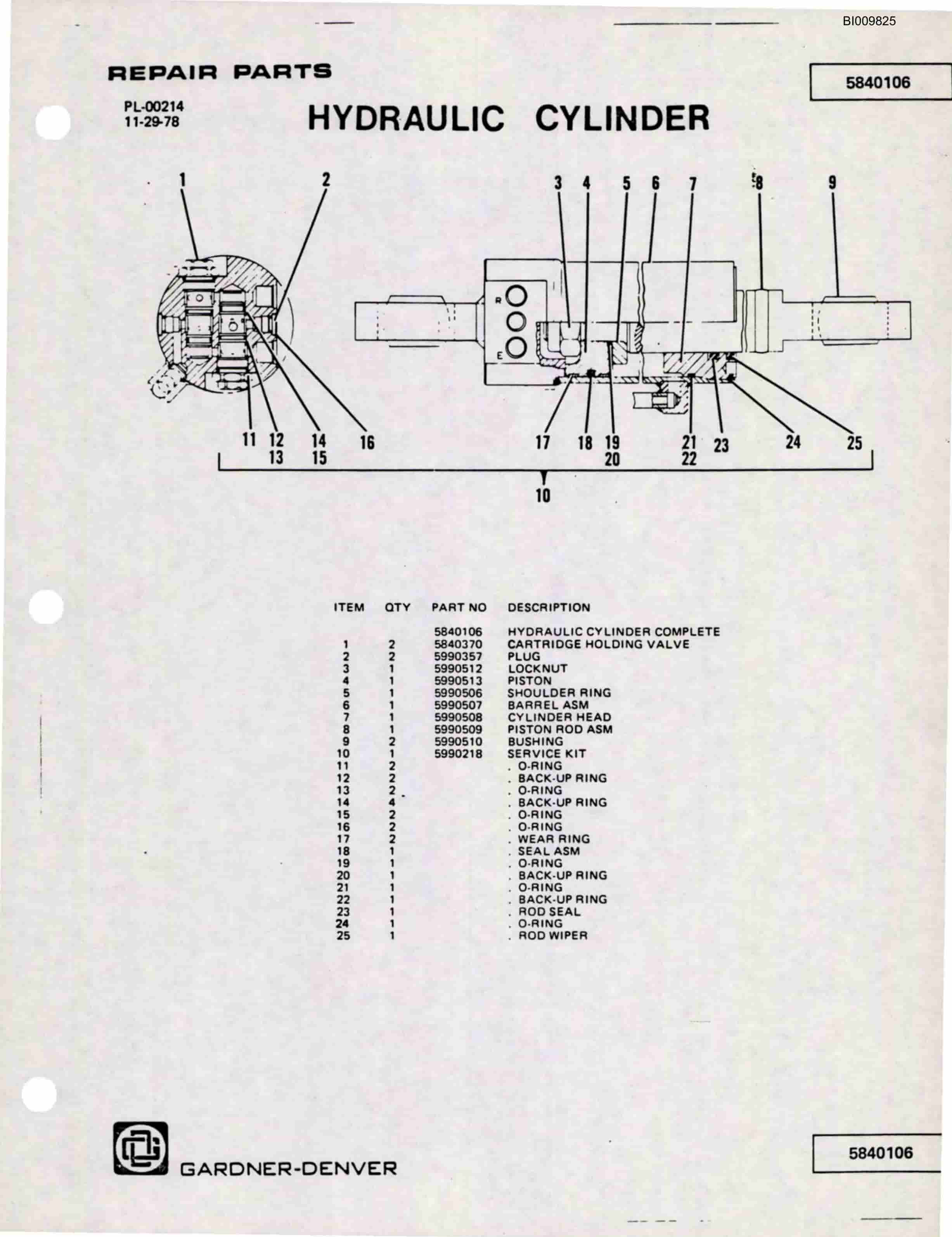 Bucyrus GD45C Parts Catalog BI009825-3