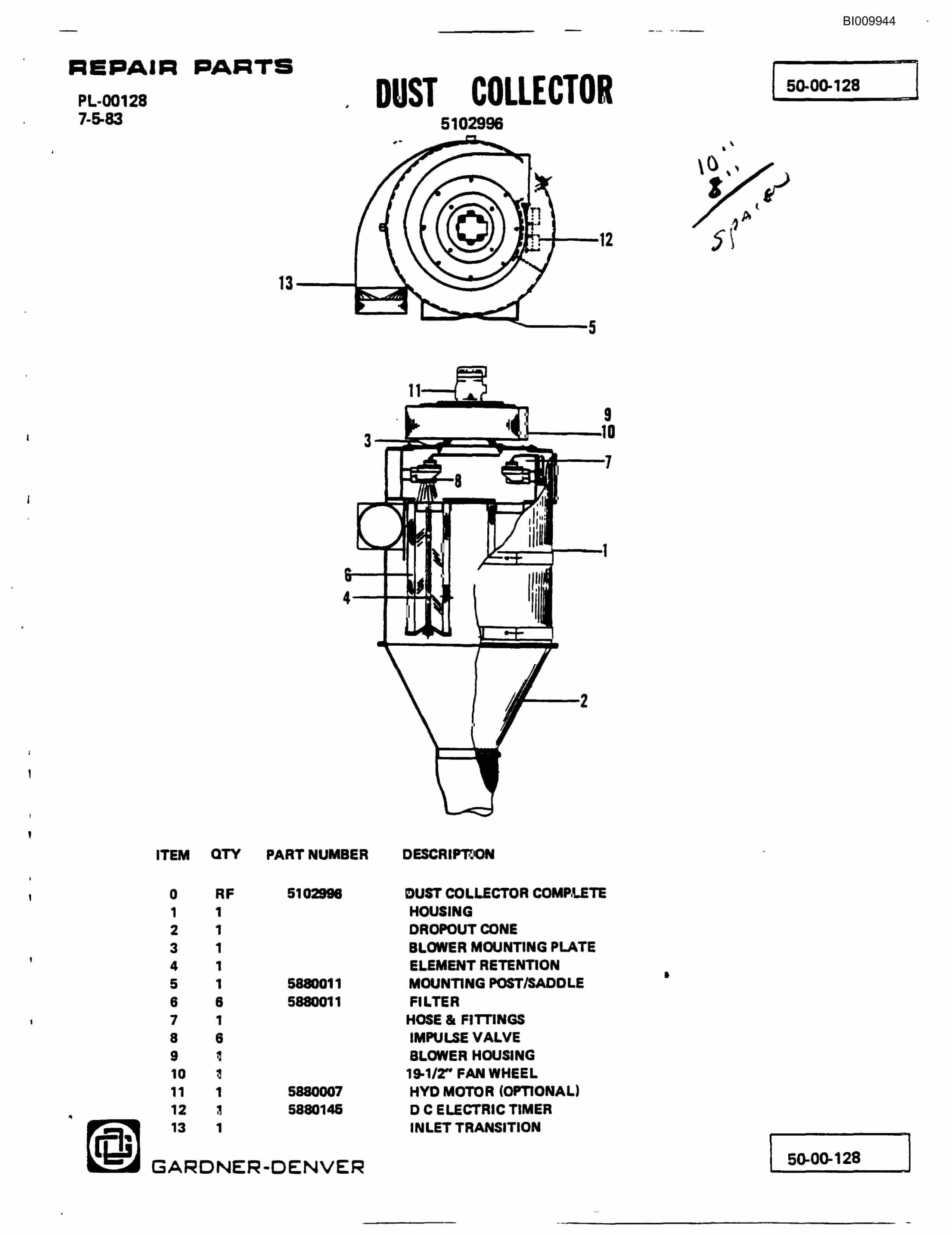 Bucyrus GD45C Parts Catalog BI009944-5