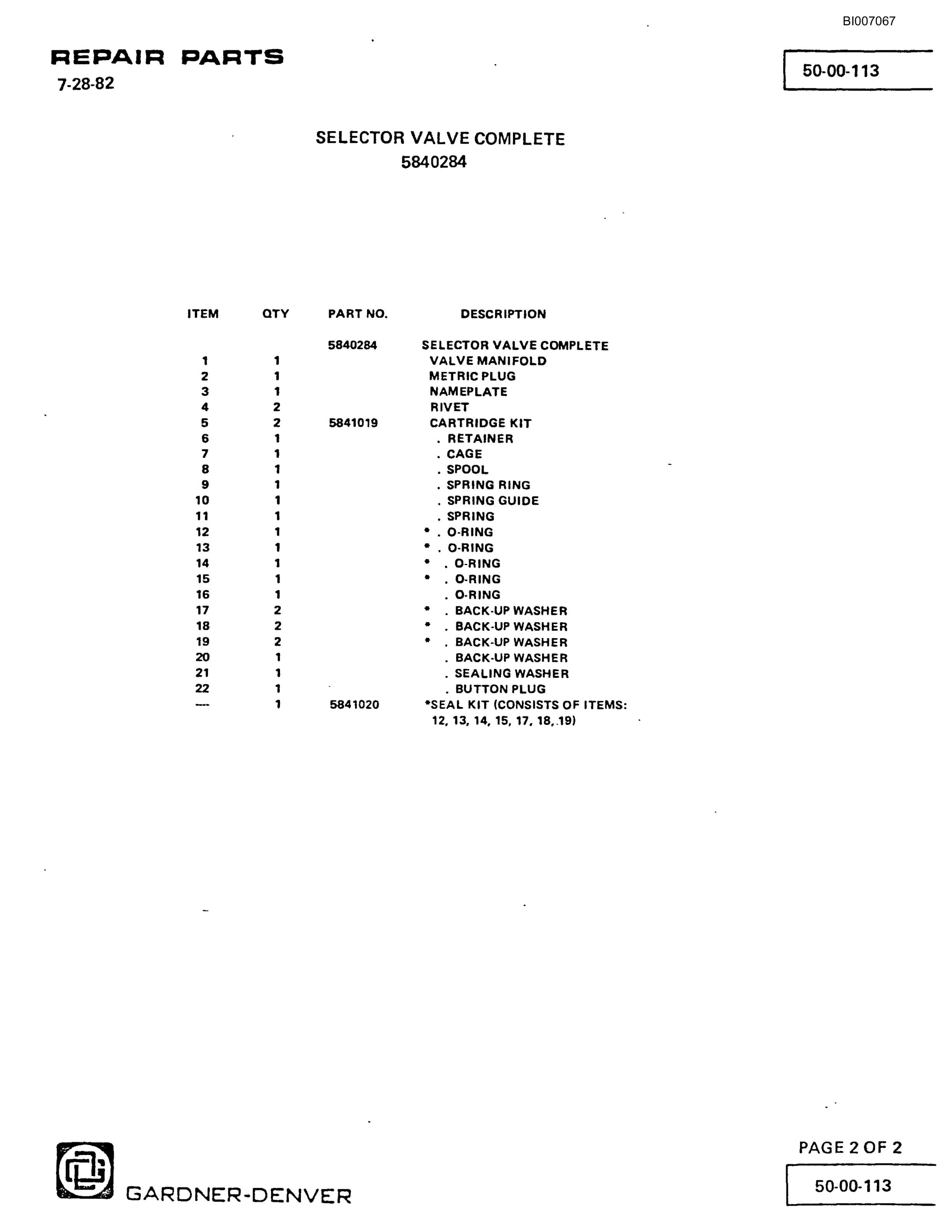 Bucyrus GD45C Rotary Blasthole Drill Parts Catalog BI007067-3