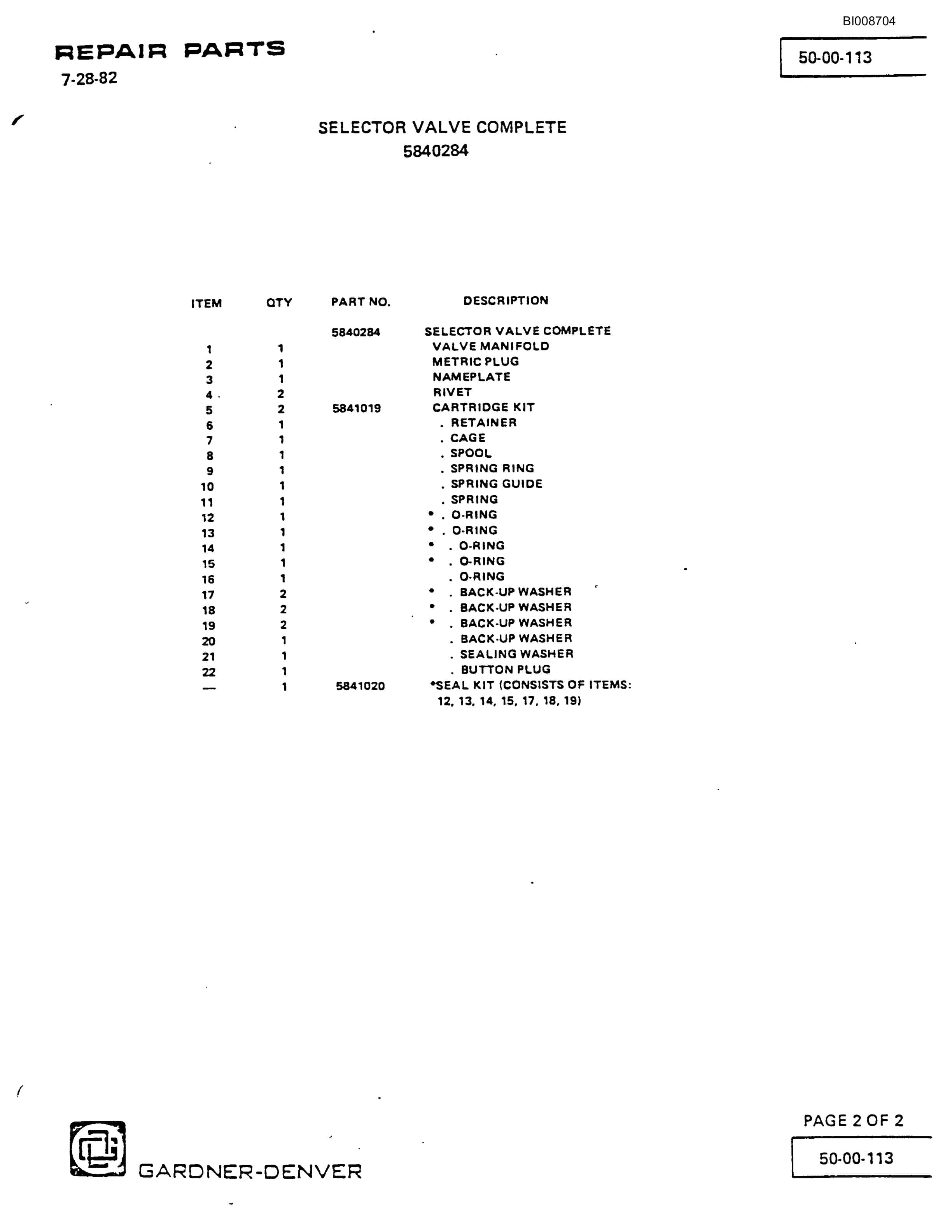 Bucyrus GD45C Rotary Blasthole Drill Parts Catalog BI008704-3