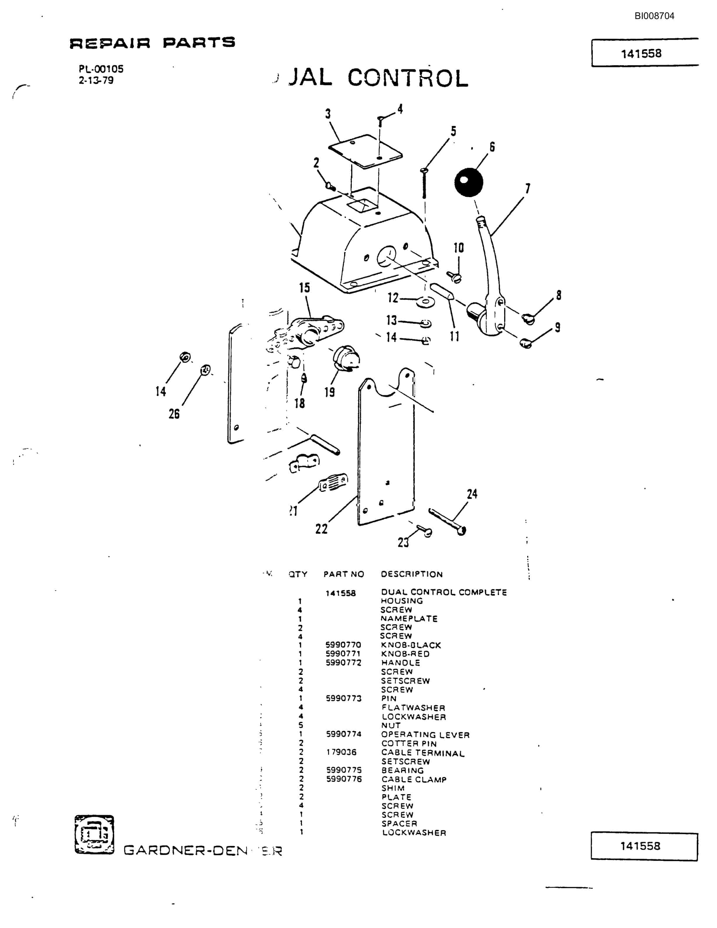 Bucyrus GD45C Rotary Blasthole Drill Parts Catalog BI008704-5
