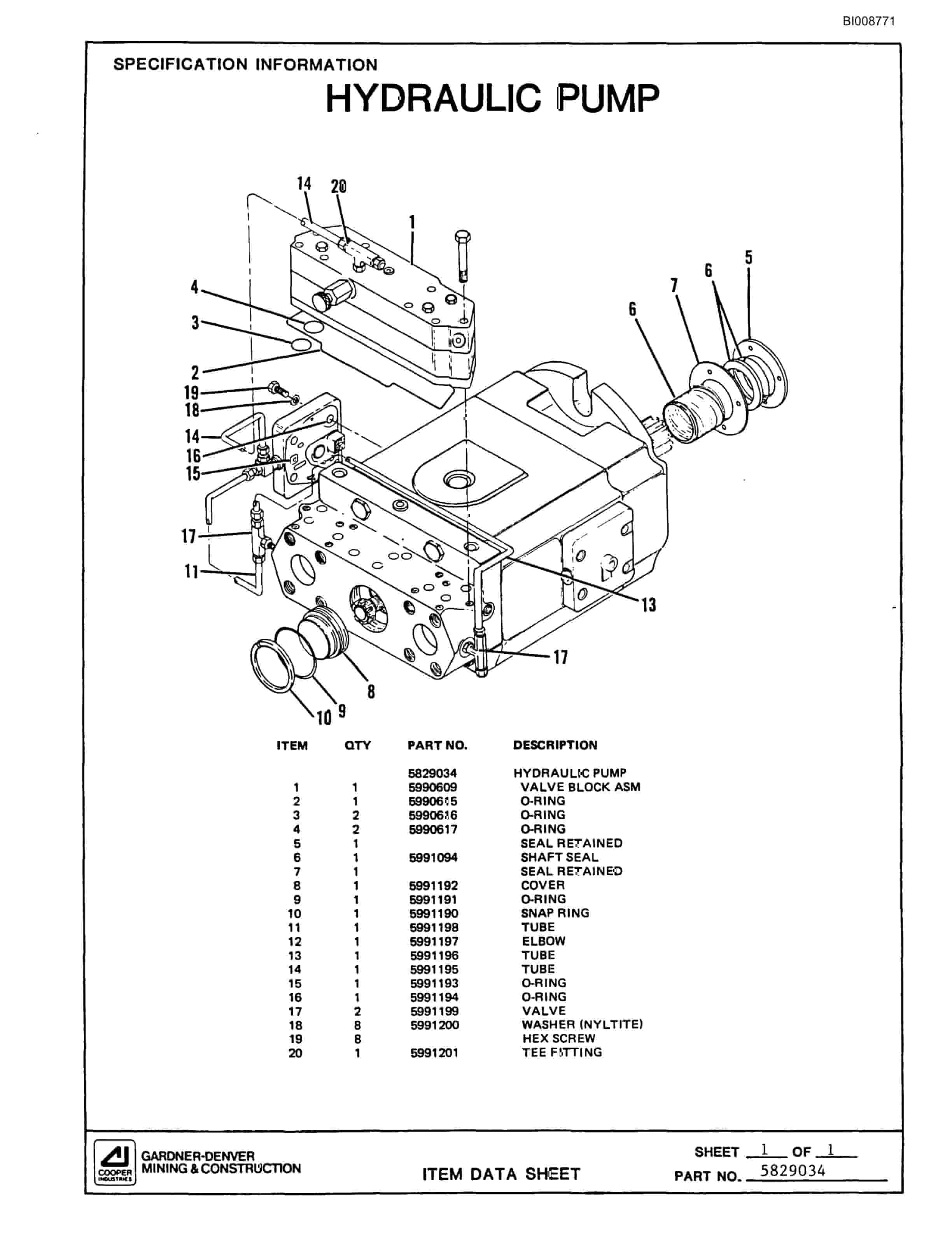 Bucyrus GD45C Rotary Blasthole Drill Parts Catalog BI008771-5