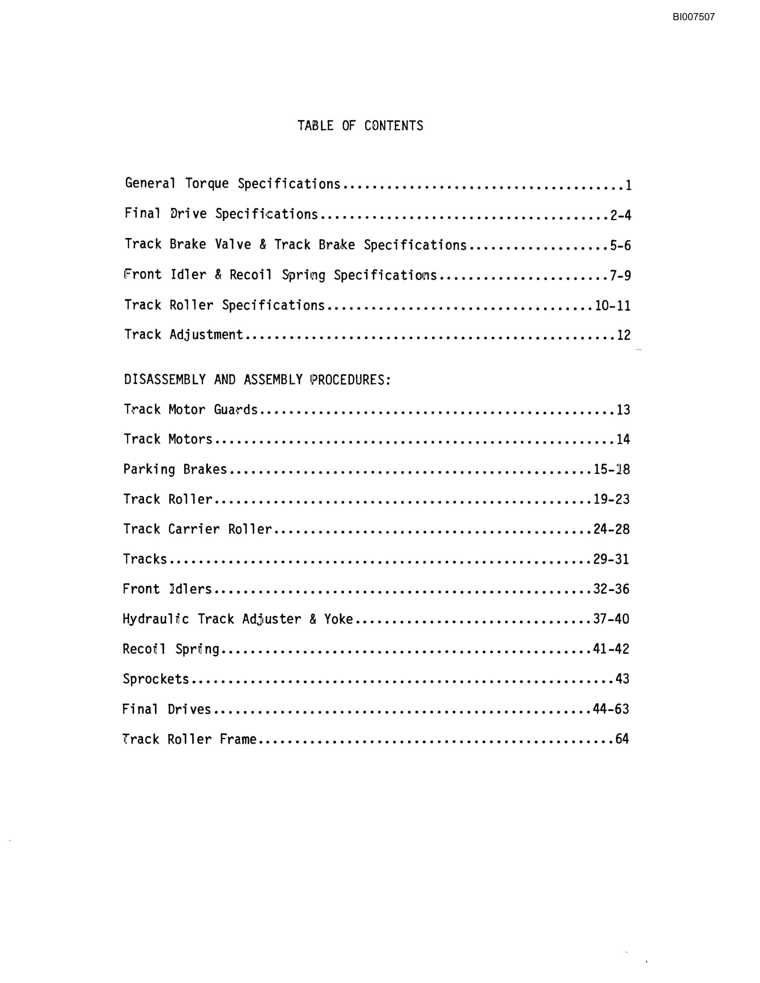 Bucyrus GDC1HP Rotary Blasthole Drill Parts Catalog BI007507-3
