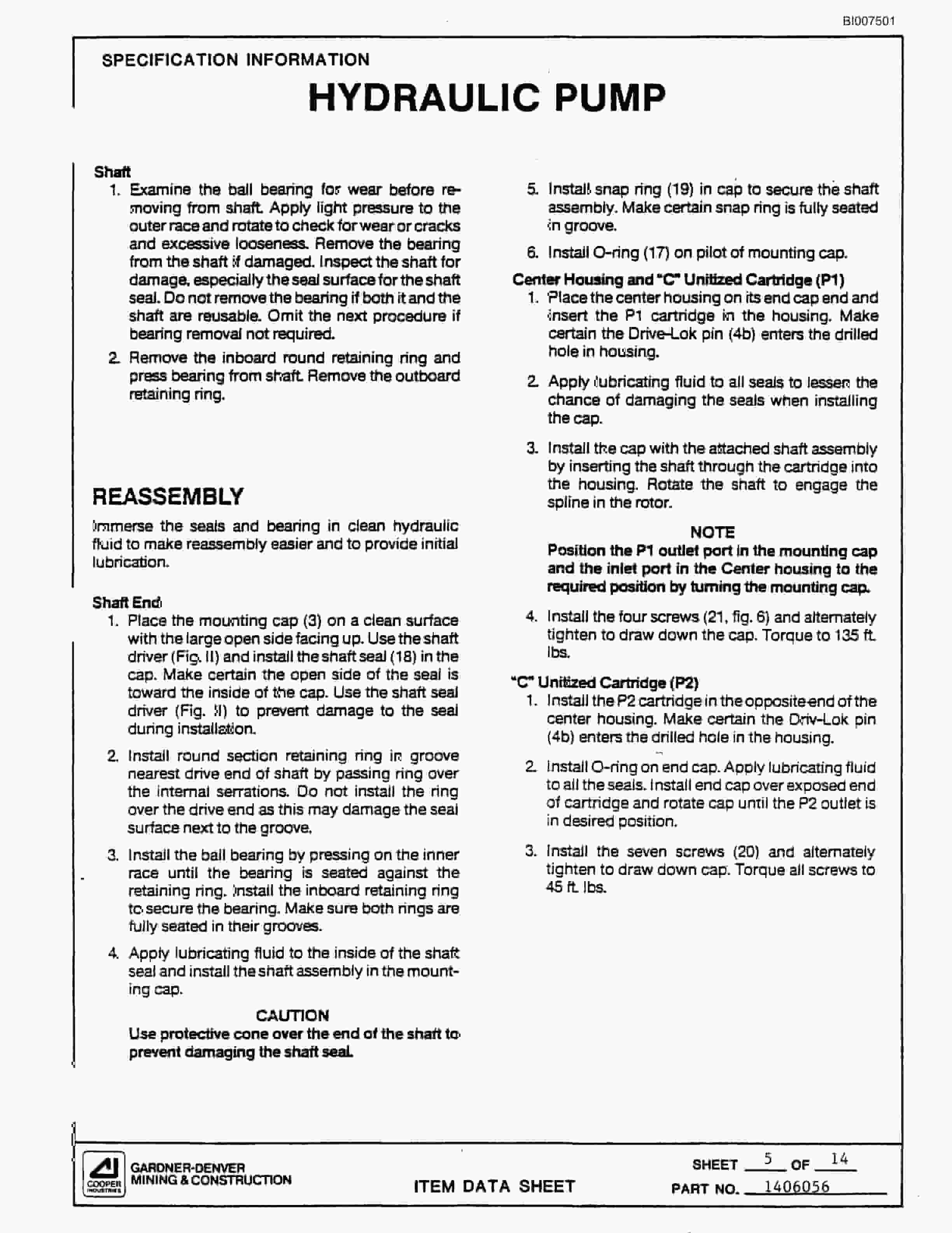 Bucyrus GDC2HP-25005 High Pressure Small Rotary Blasthole Drill Parts Catalog BI007501-4
