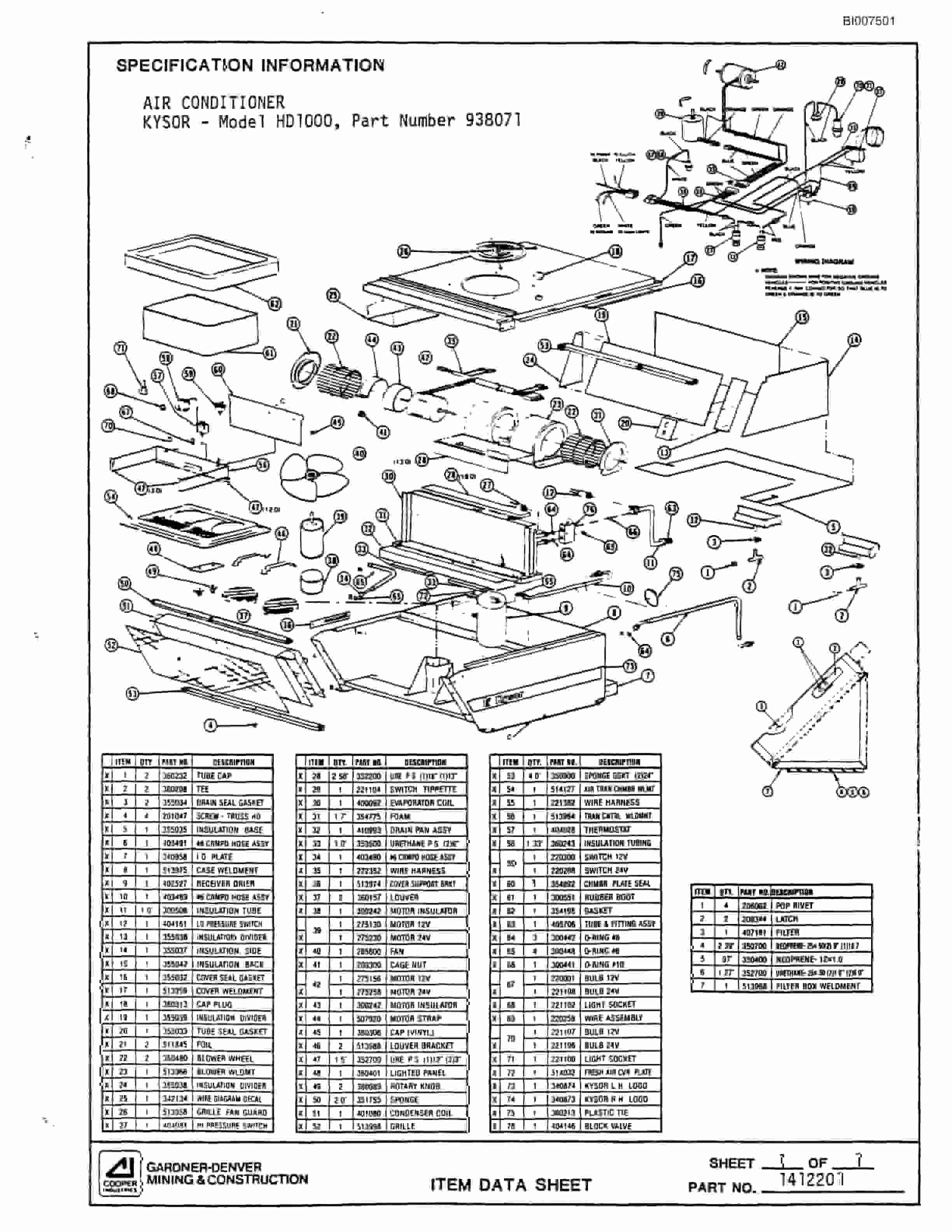 Bucyrus GDC2HP-25005 High Pressure Small Rotary Blasthole Drill Parts Catalog BI007501-5