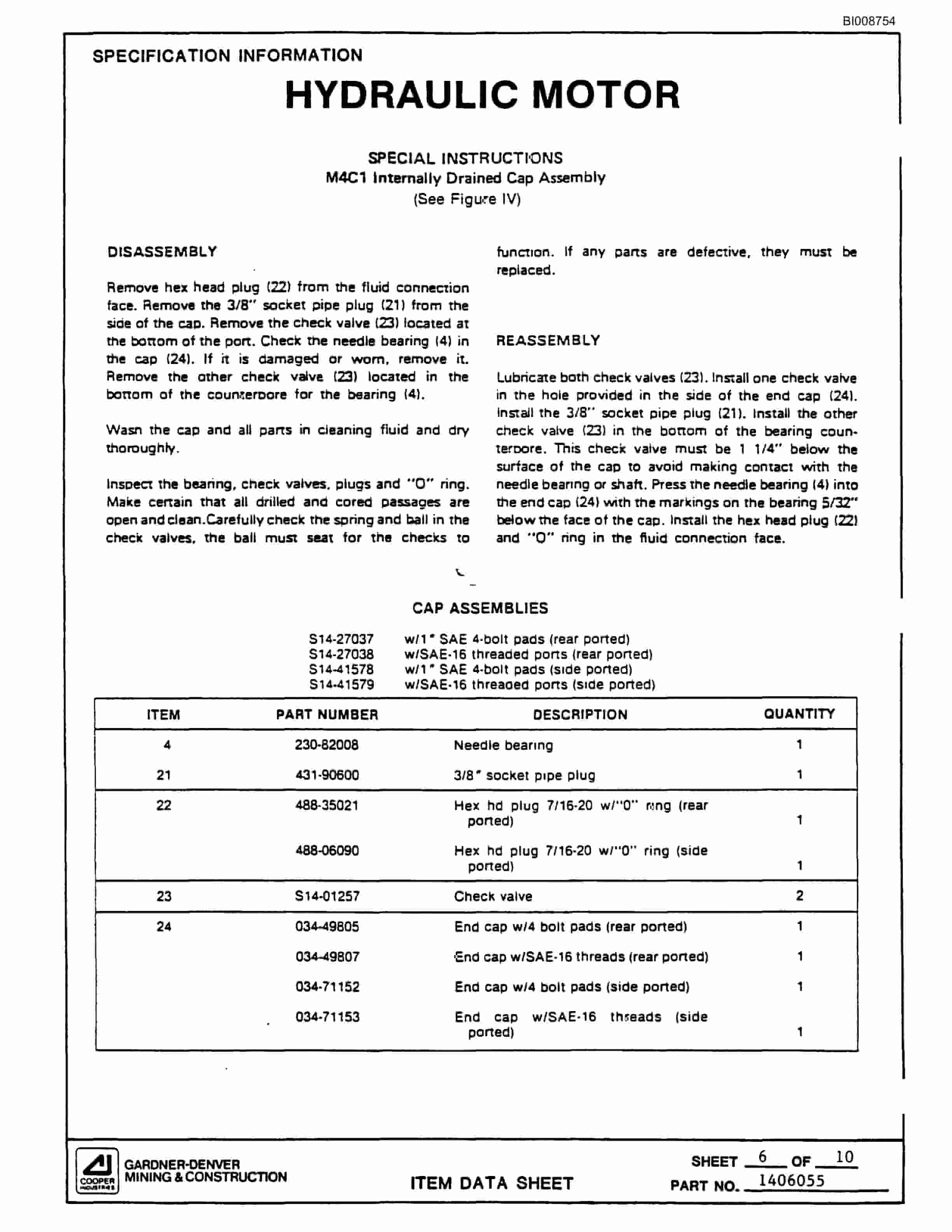 Bucyrus GDC3HP Parts Catalog BI008754-5