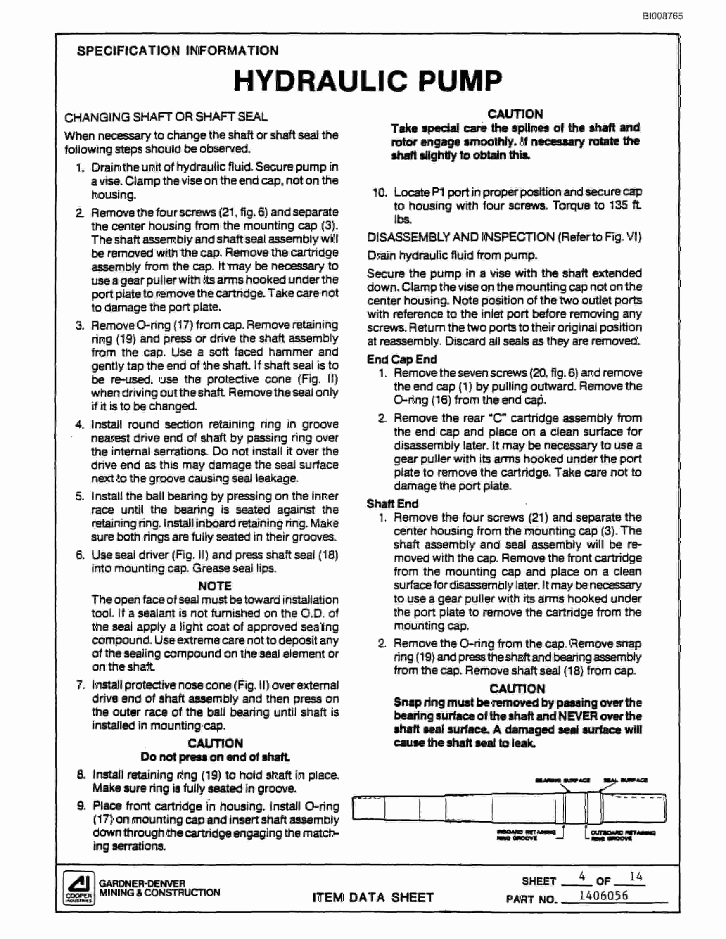 Bucyrus GDC3HP Parts Catalog BI008765-5