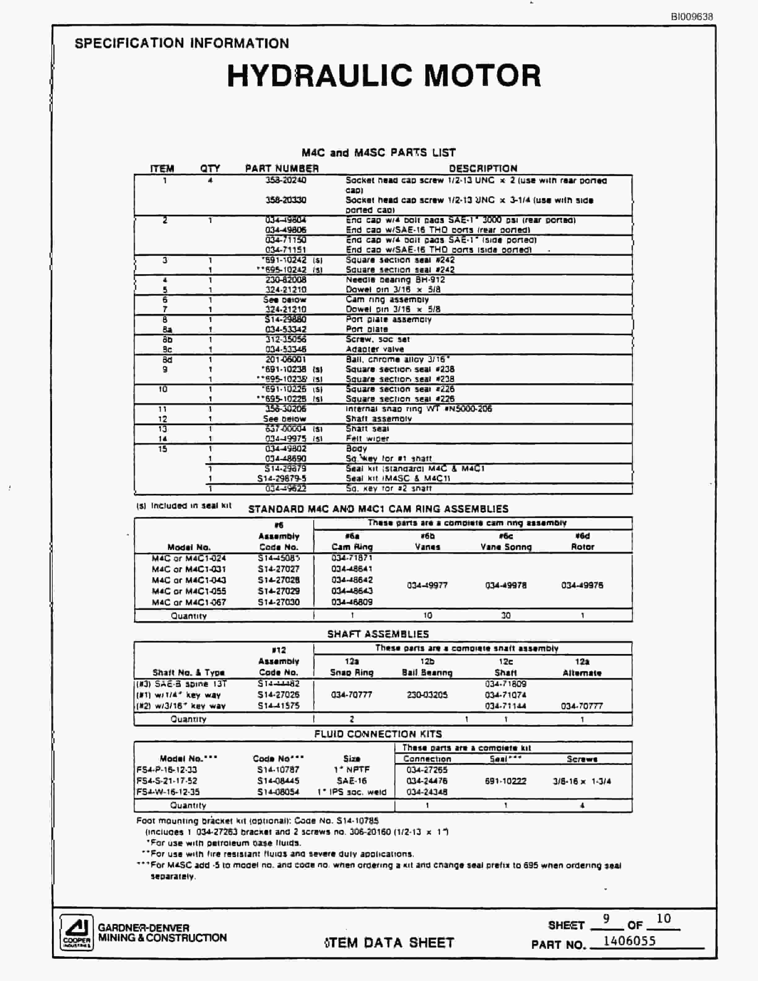 Bucyrus GDC3HP Parts Catalog BI009638-5
