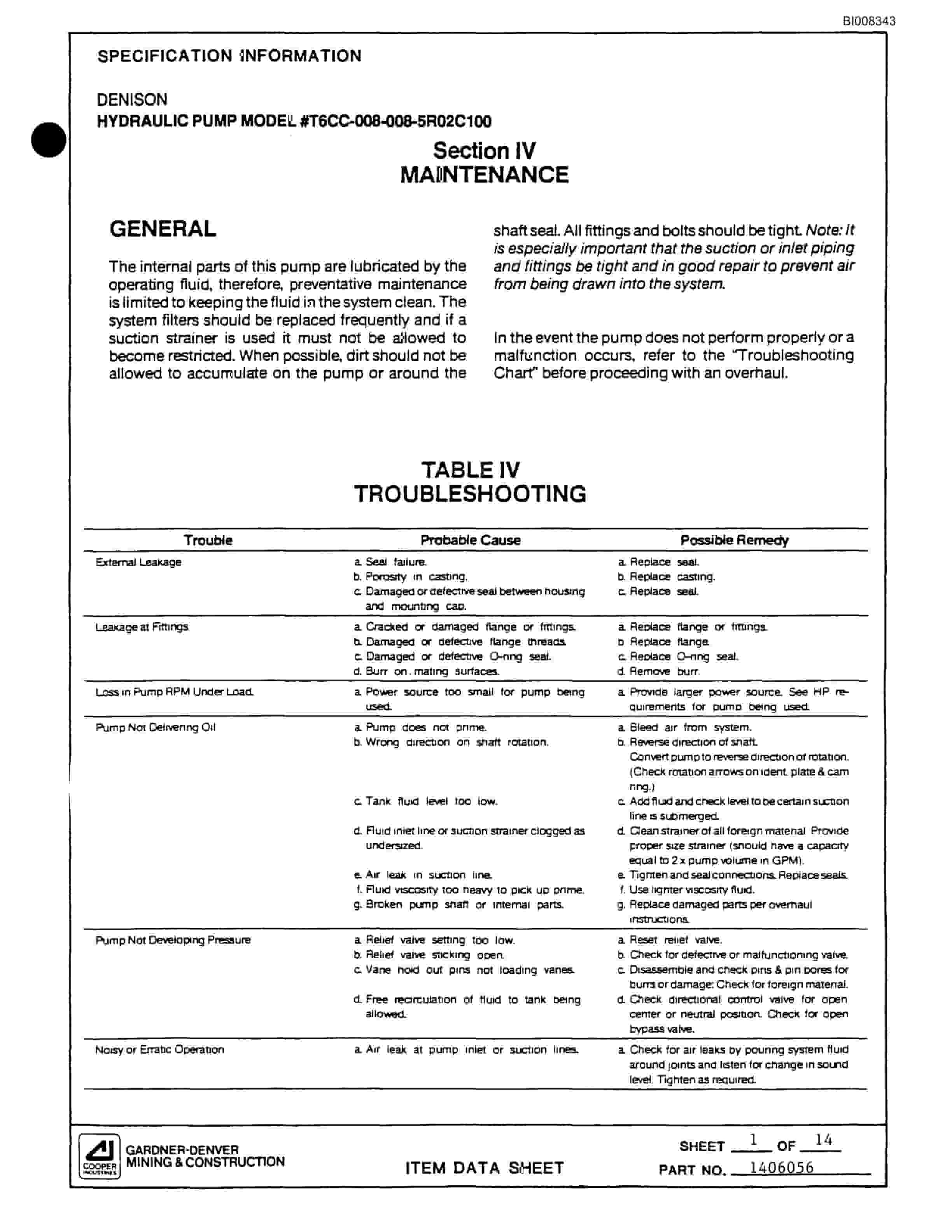 Bucyrus GDCL Rotary Blasthole Drill Parts Catalog BI008343-3