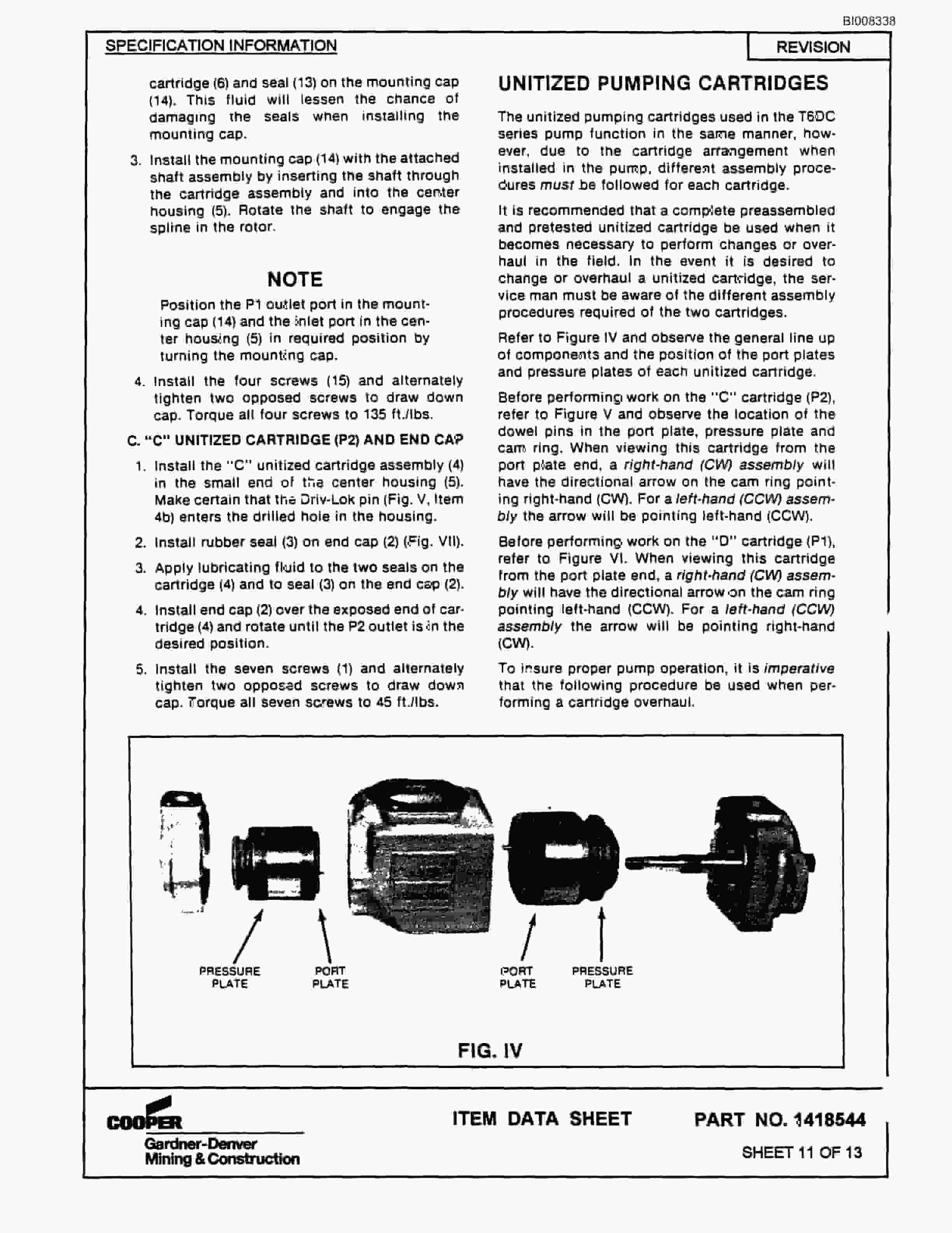 Bucyrus GDCM Rotary Blasthole Drill Parts Catalog BI008338-3