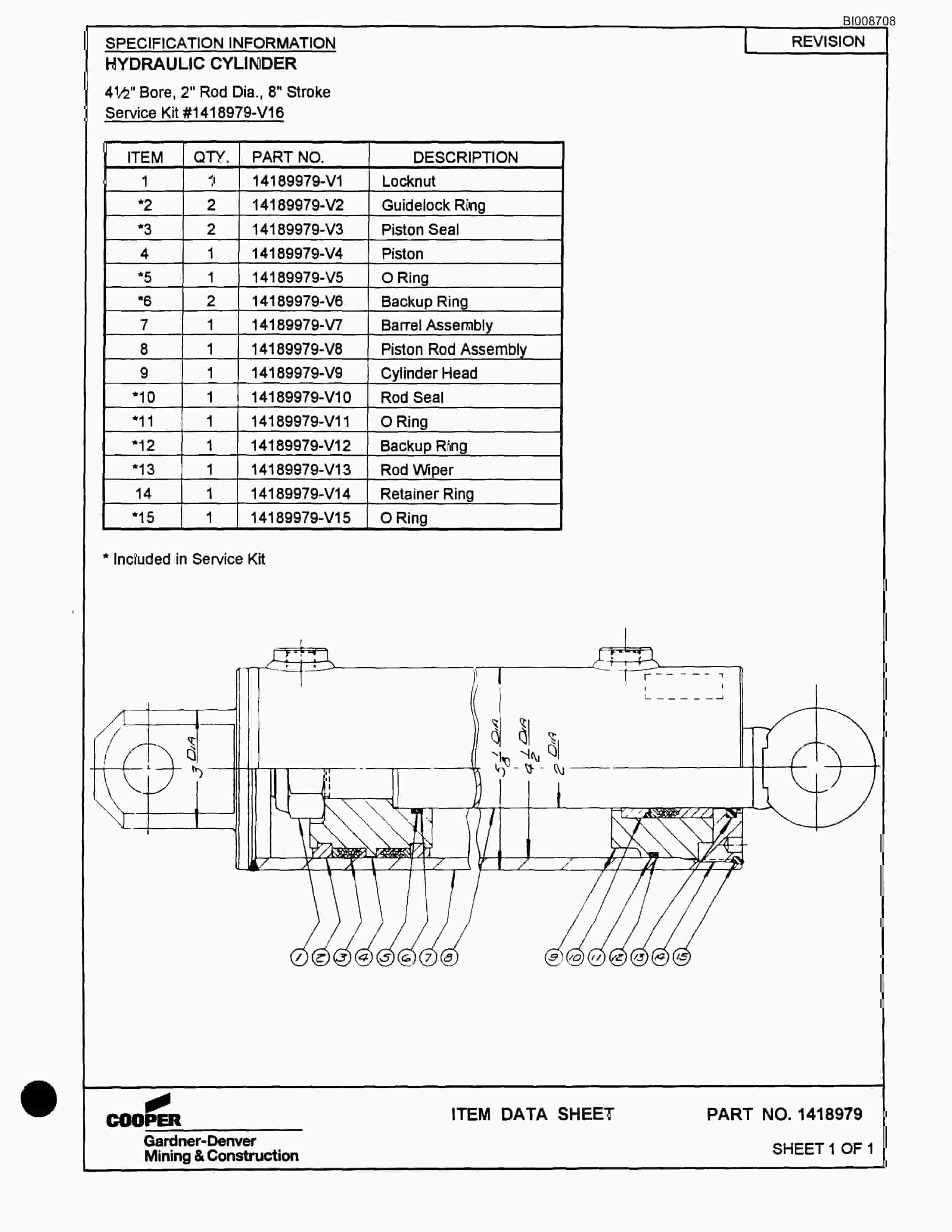 Bucyrus GDCM Rotary Blasthole Drill Parts Catalog BI008708-5