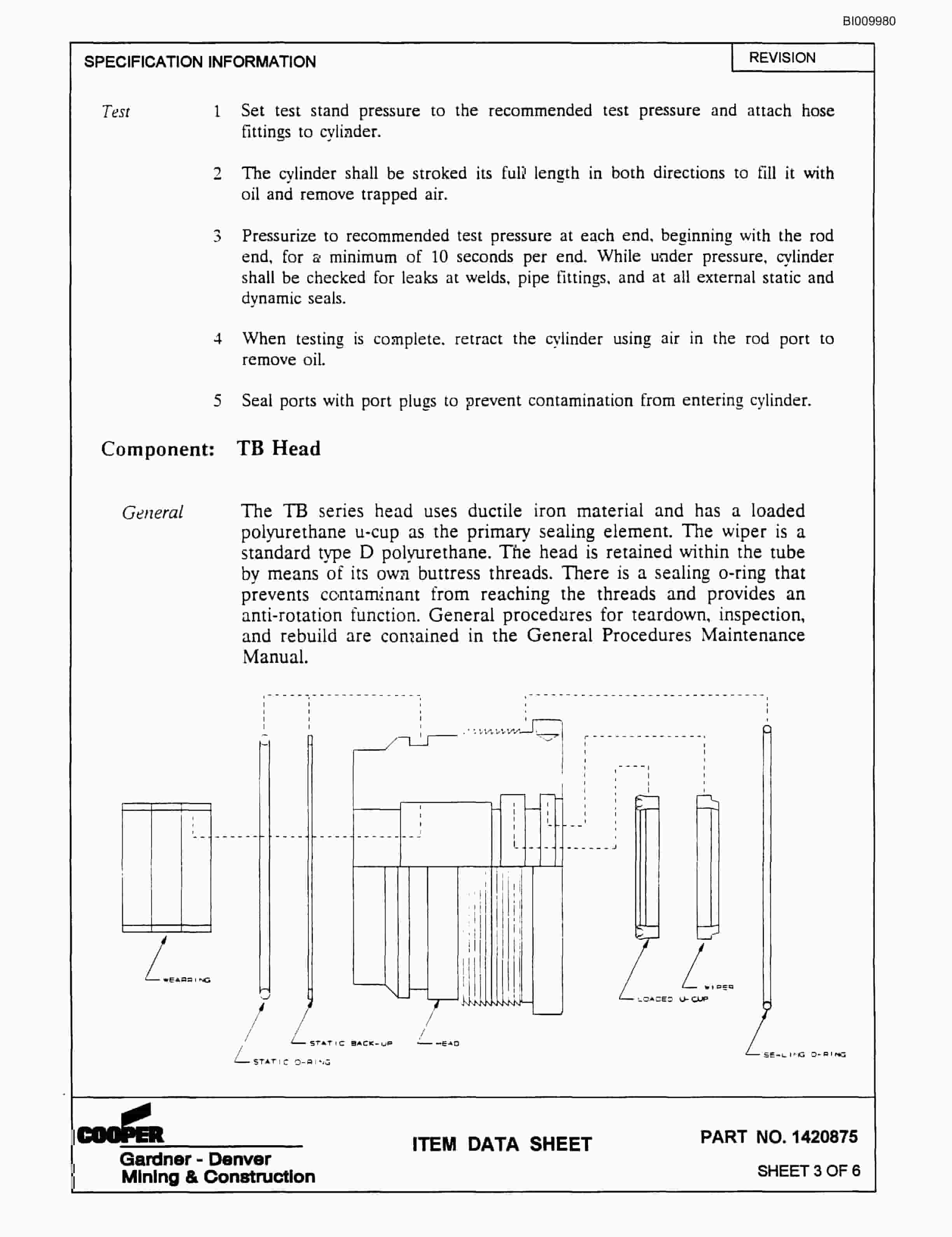 Bucyrus GDCM Rotary Blasthole Drill Parts Catalog BI009980-4