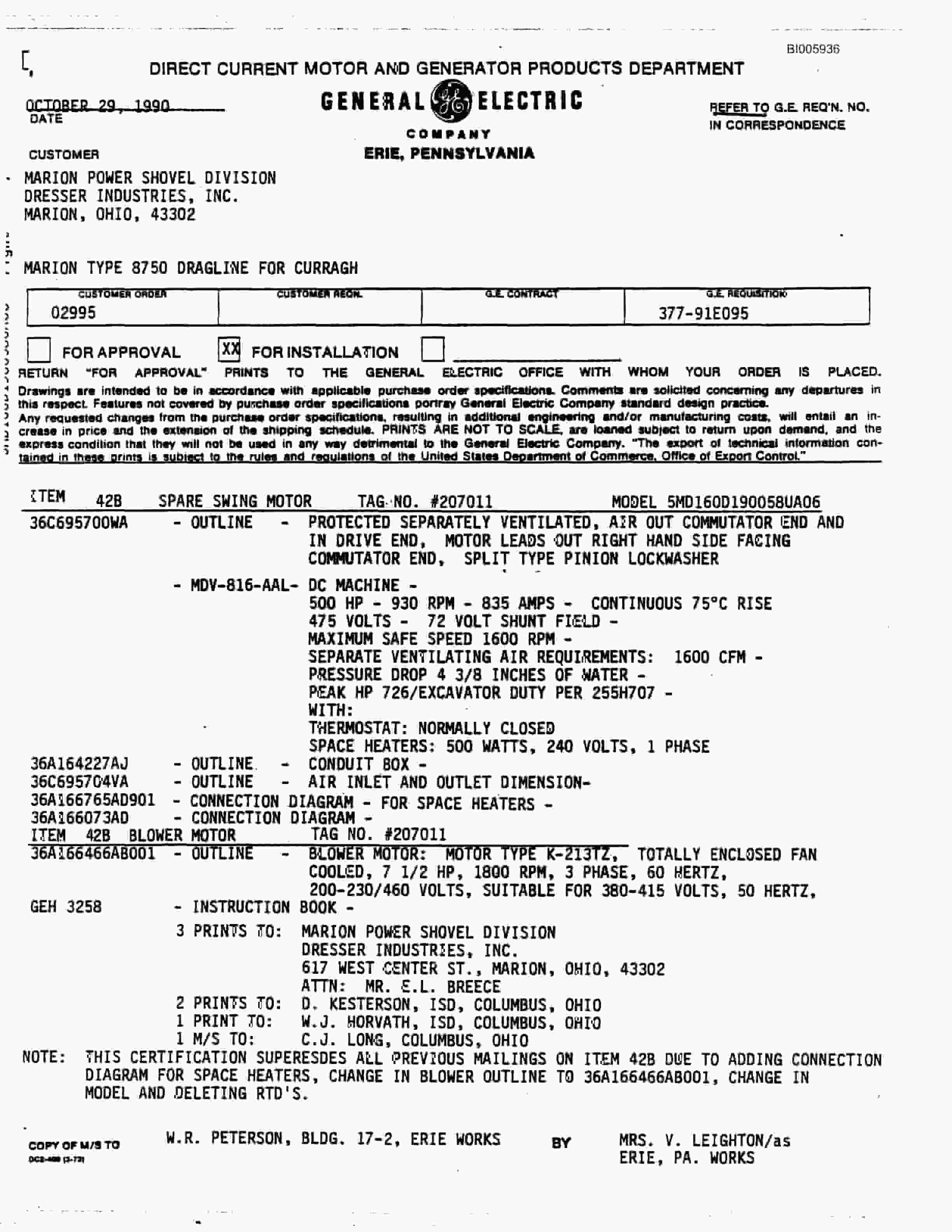 Bucyrus GEH-5564 Technical Manual BI005936-5