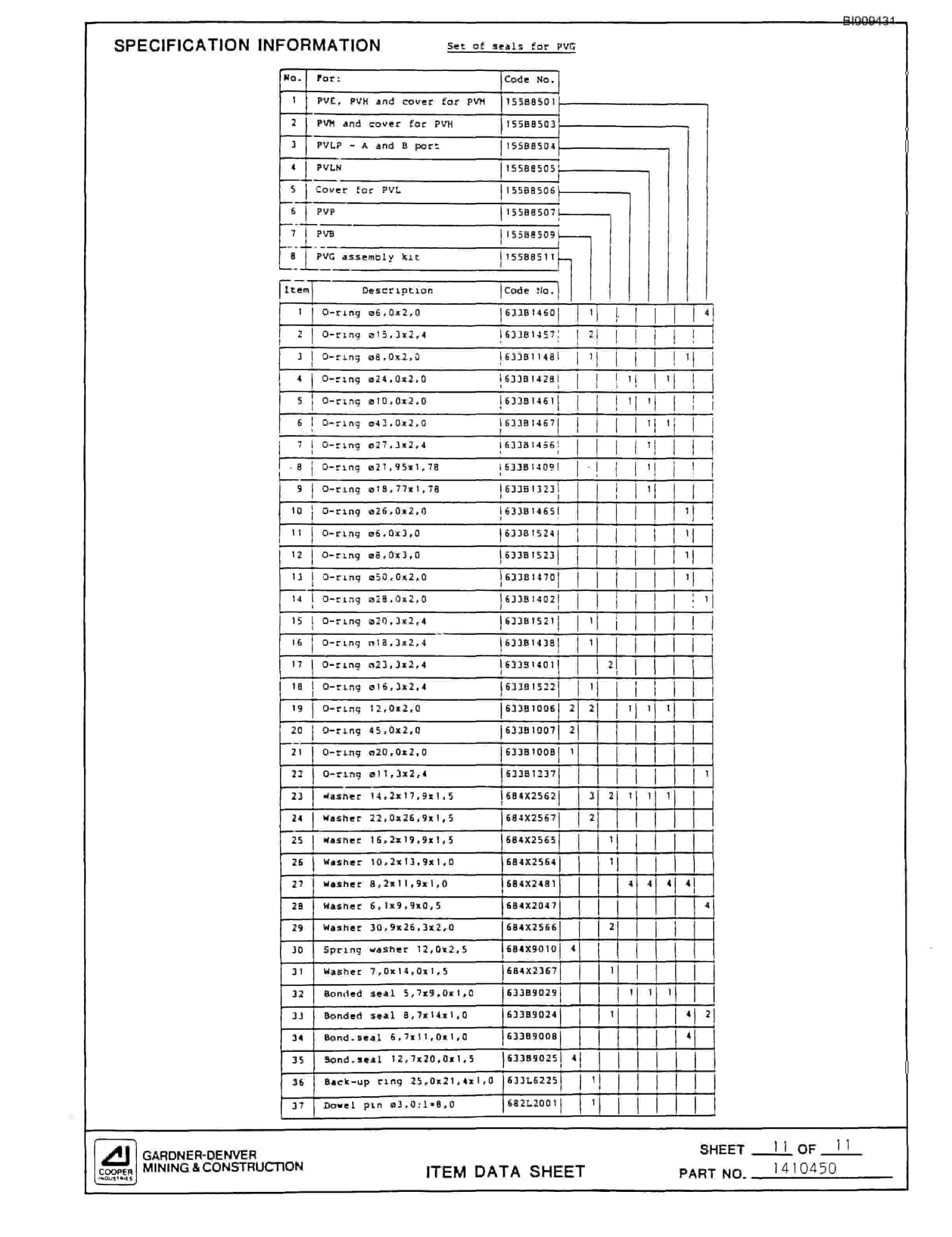 Bucyrus HC3 Four Boom Hydraulic Jumbo Parts Catalog BI009431-4