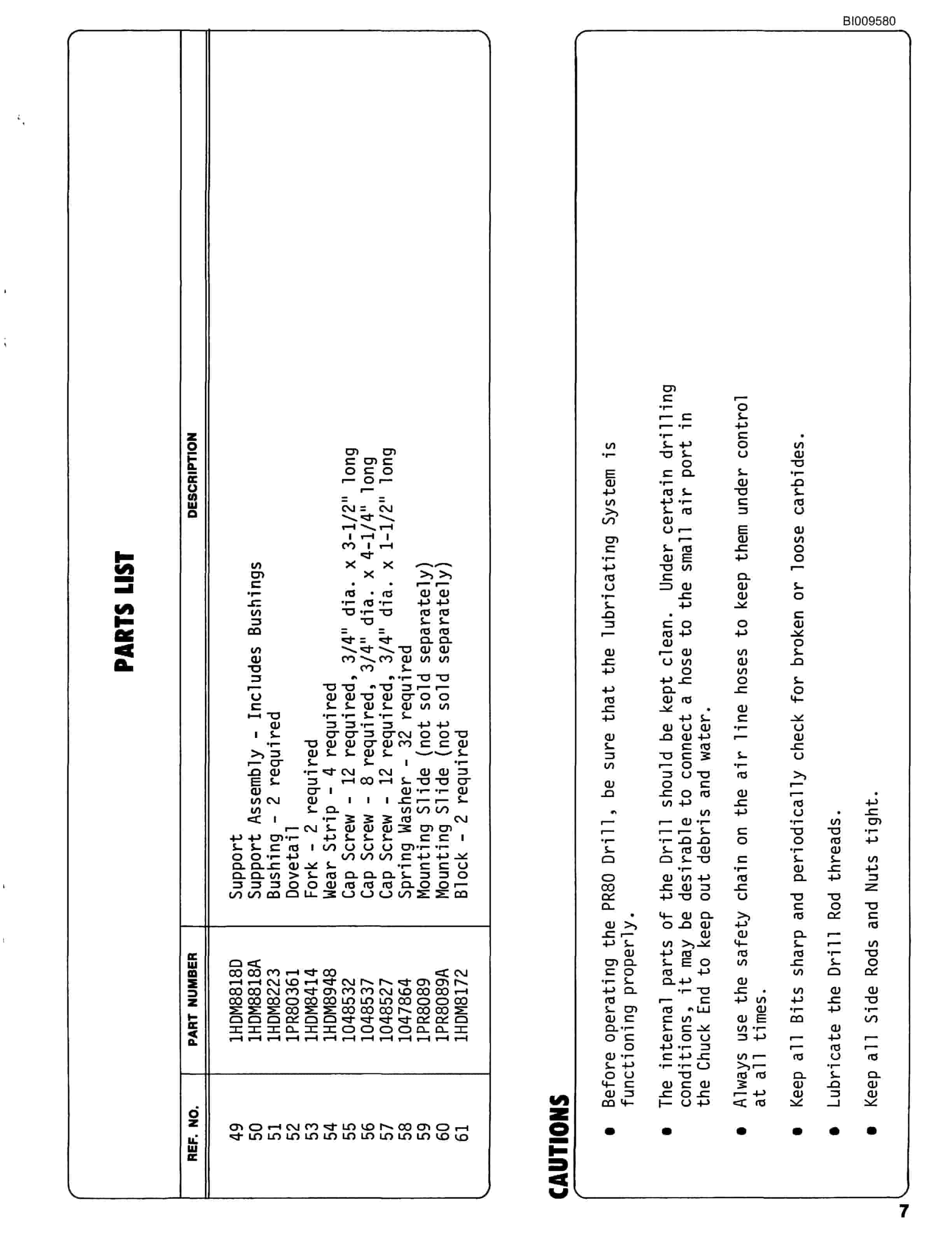 Bucyrus HDC-F Heavy Duty Parts Catalog BI009580-3