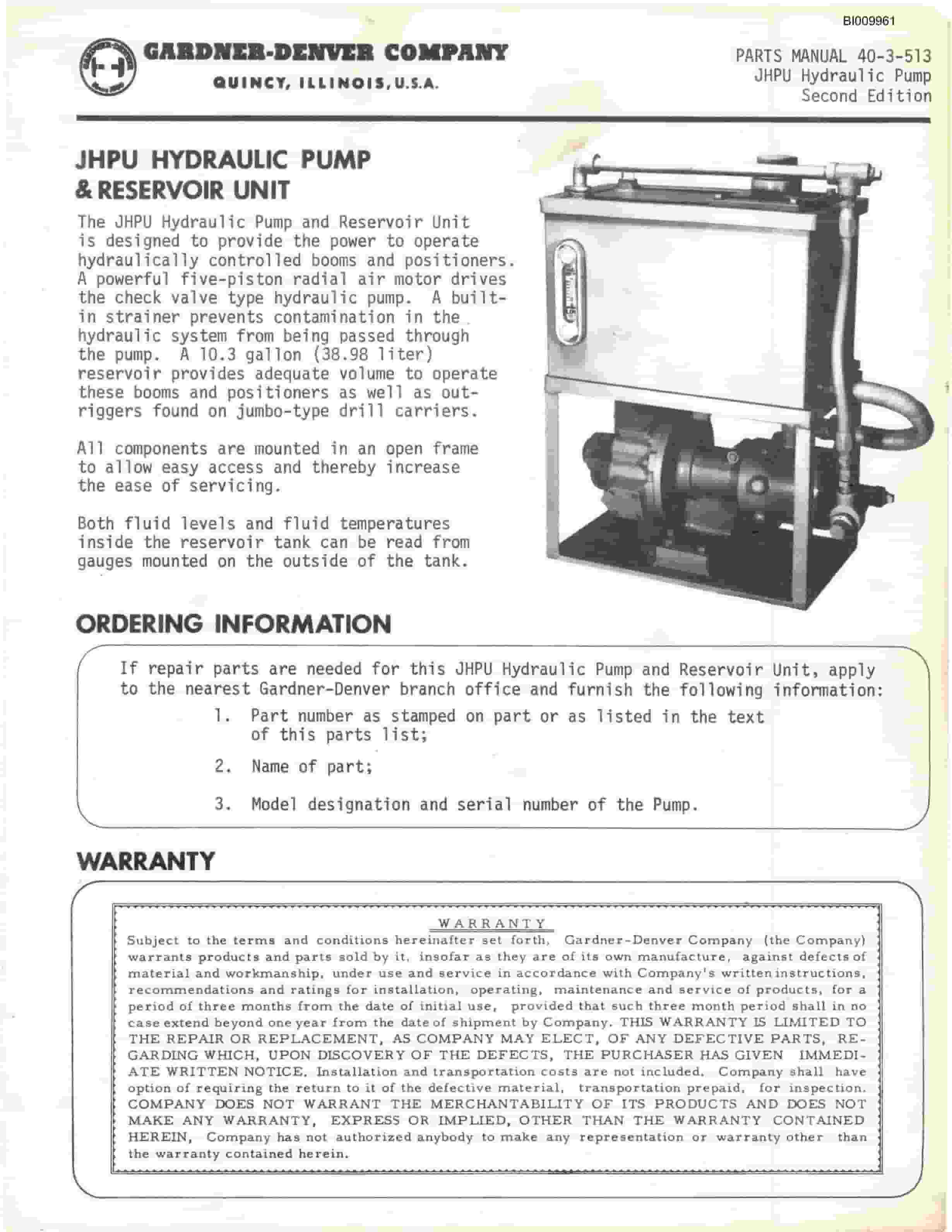 Bucyrus HDCF Parts Catalog BI009961-5