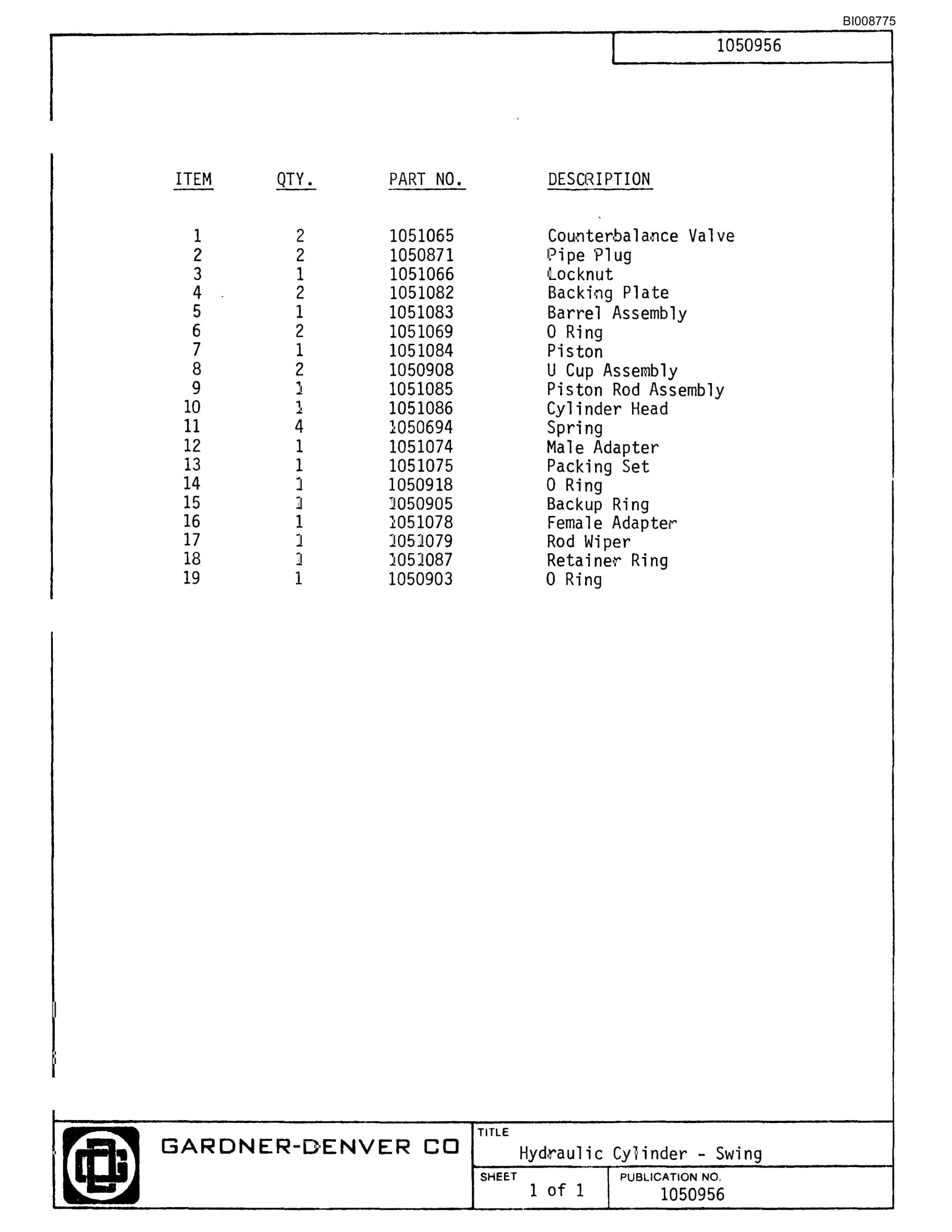 Bucyrus Helms 4-Boom Jumbo Parts Catalog BI008775-2