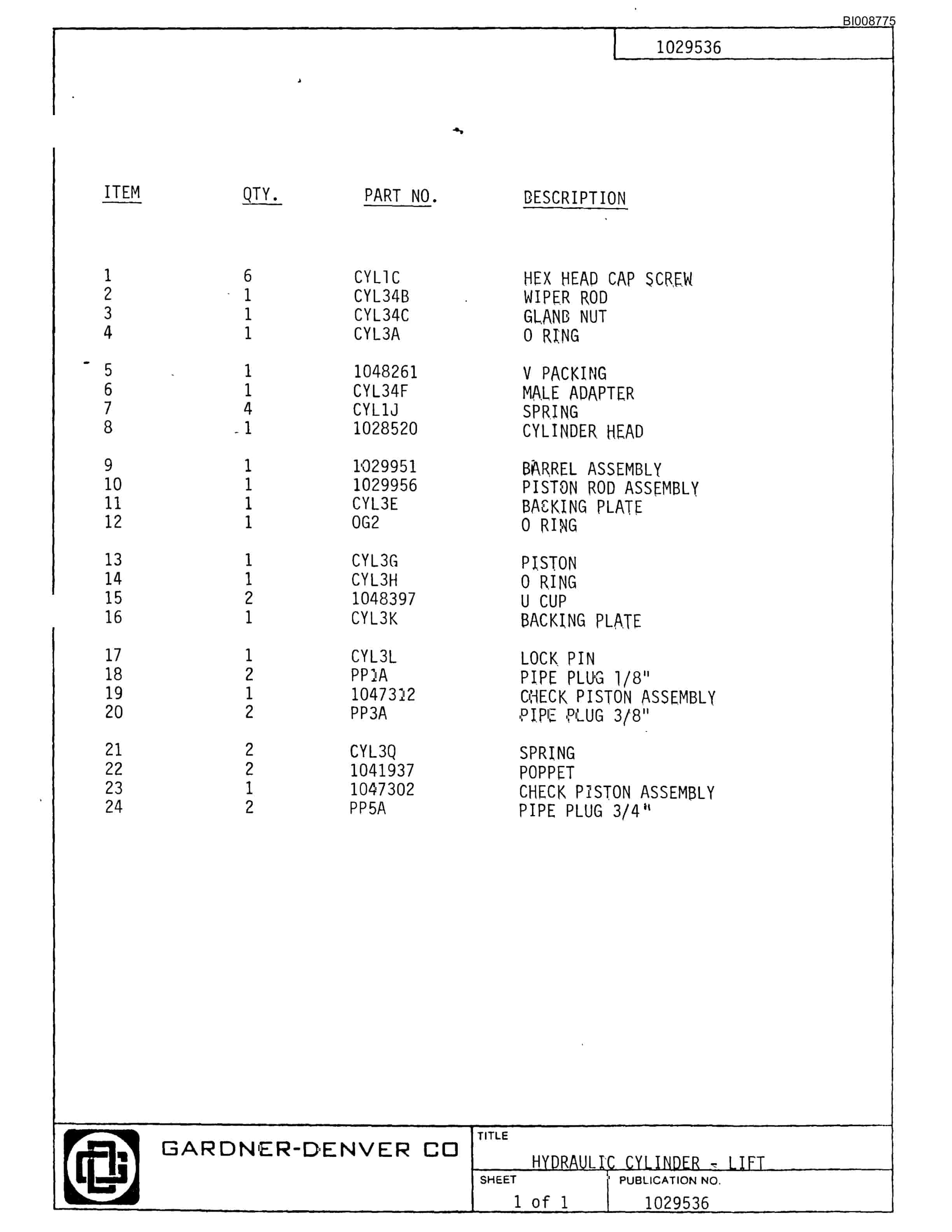 Bucyrus Helms 4-Boom Jumbo Parts Catalog BI008775-3