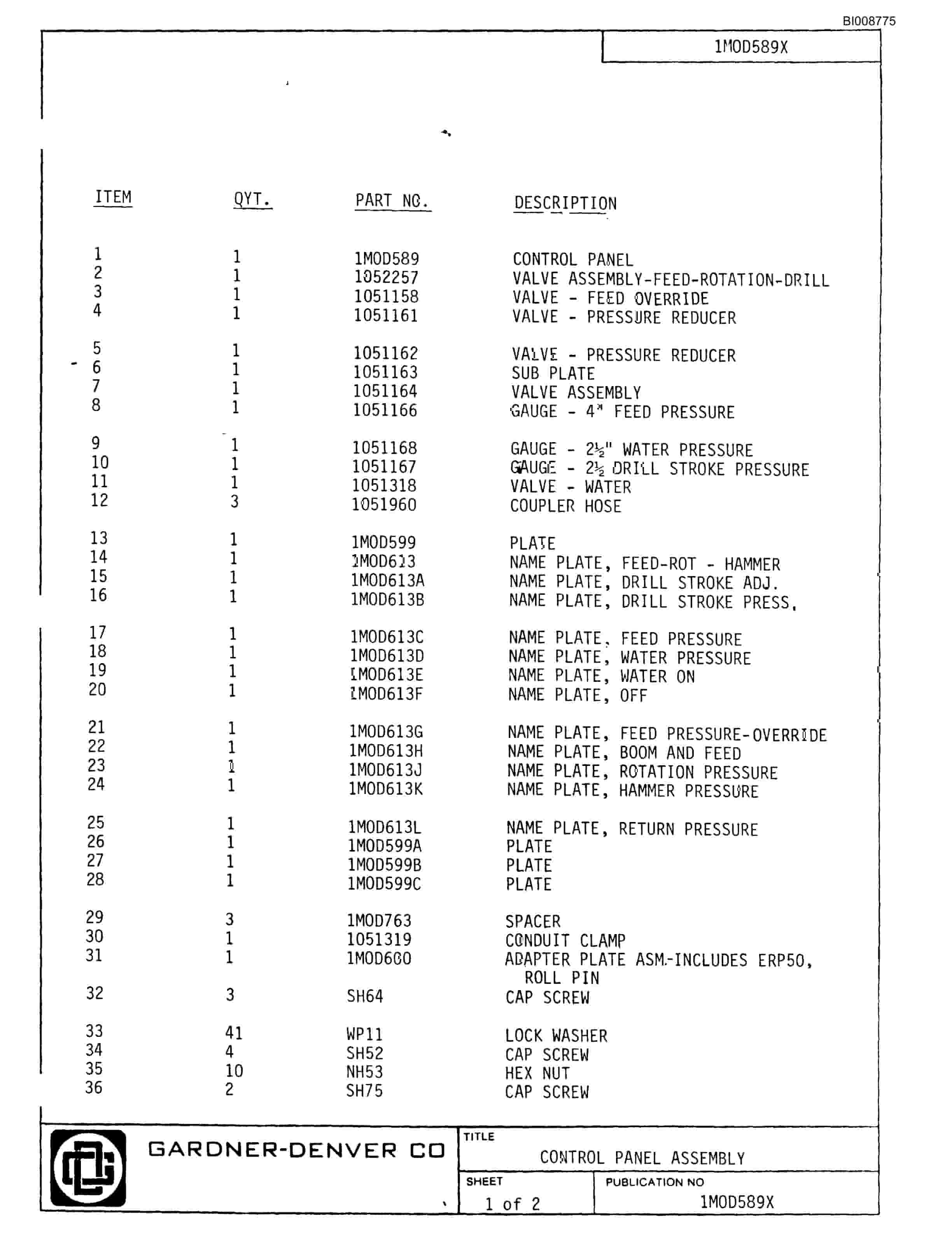 Bucyrus Helms 4-Boom Jumbo Parts Catalog BI008775-5