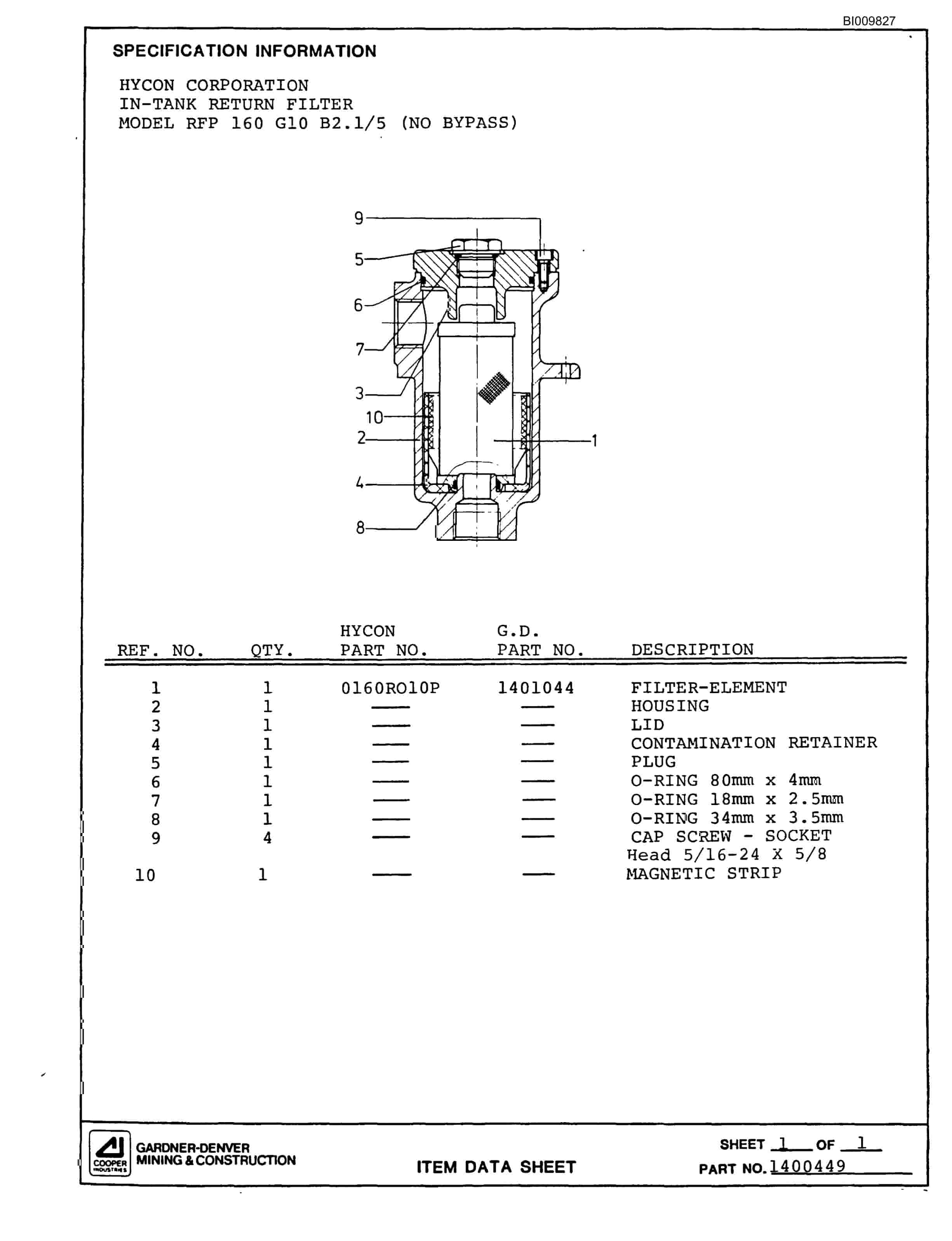 Bucyrus HT2500 Hydraulic Track Drill Parts Catalog BI009827-3