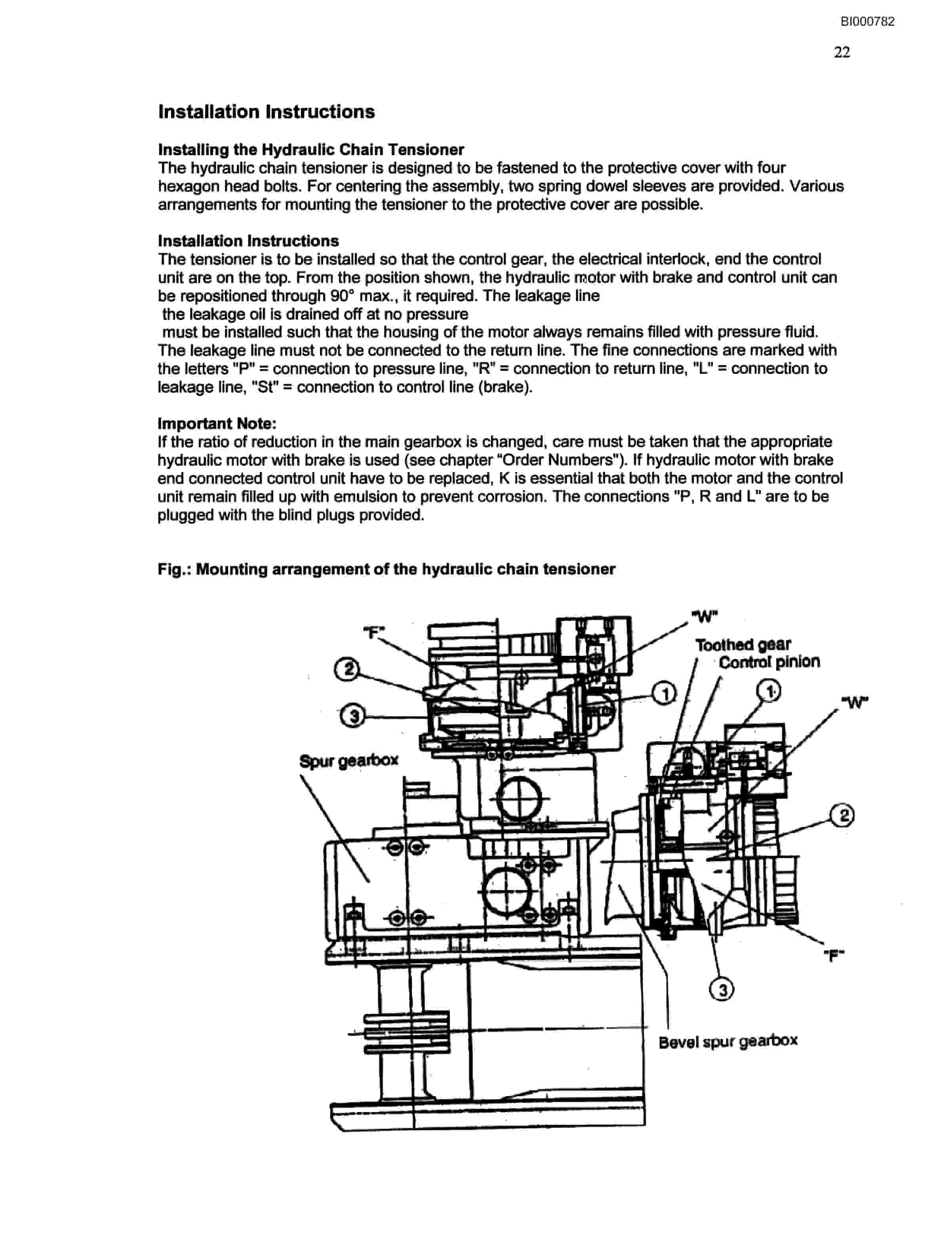 Bucyrus Hydraulic Chain Tensioner Technical Manual BI000782-3