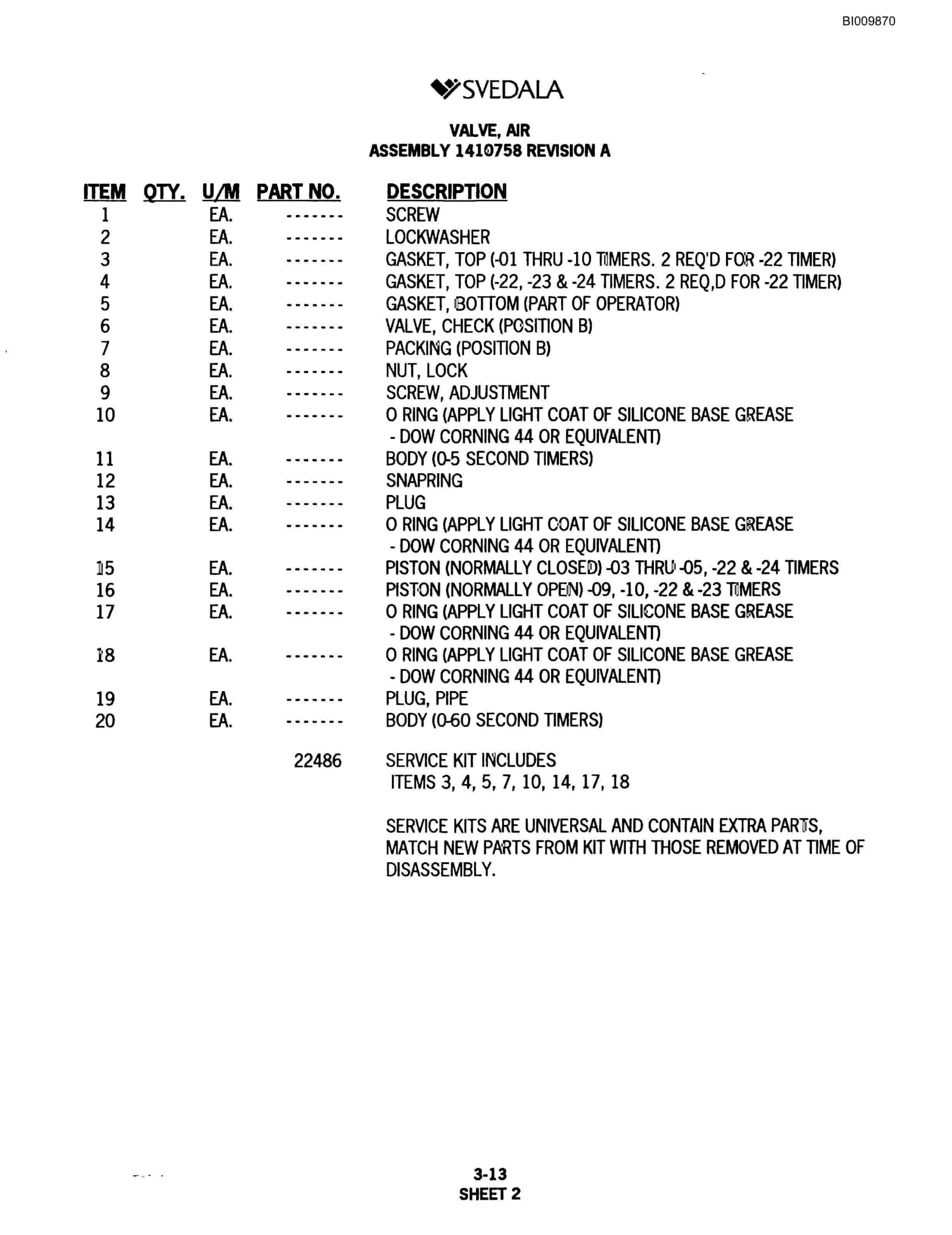 Bucyrus Hydraulic Drill Excavator Package Parts Catalog BI009870-3