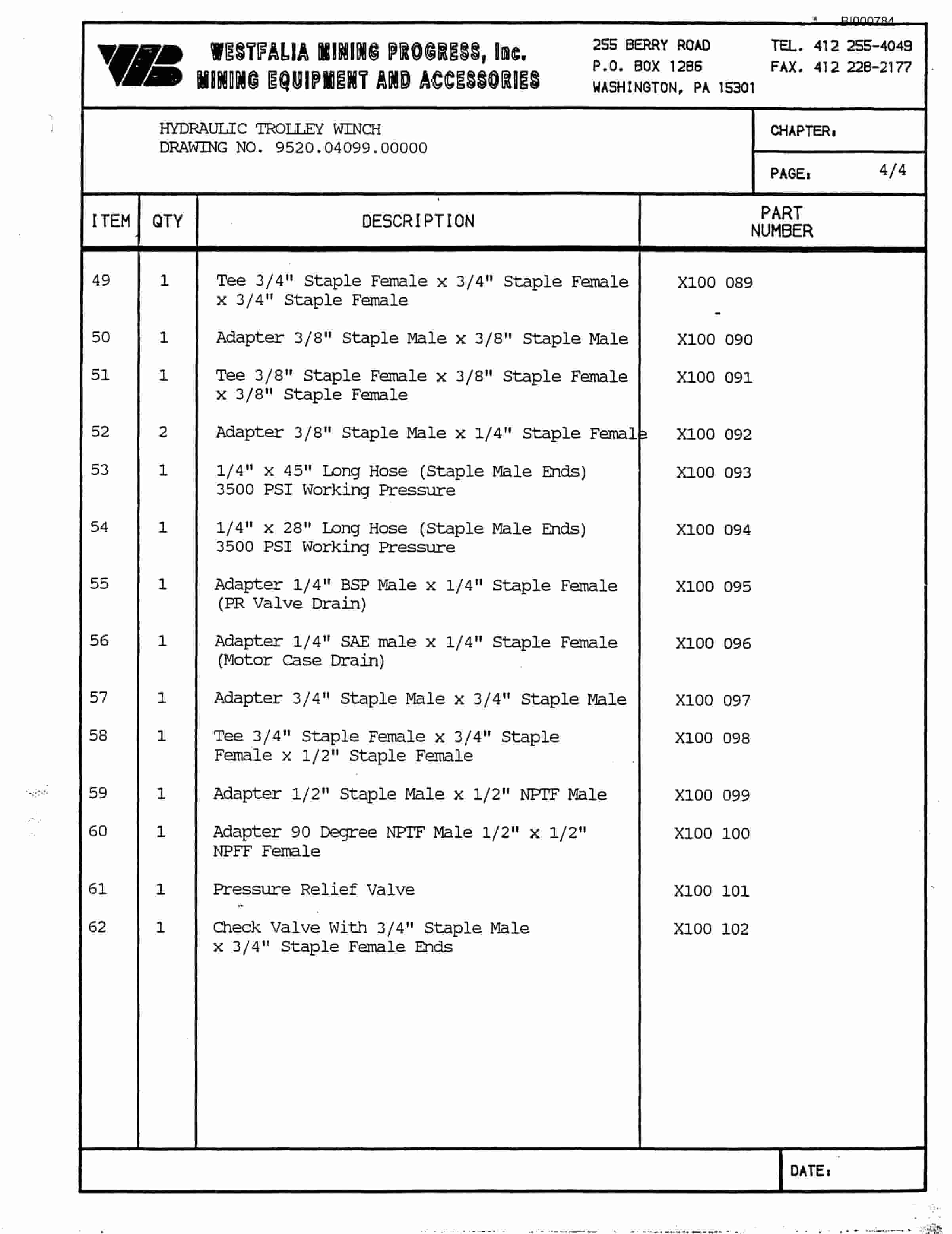 Bucyrus Hydraulic Trolley Winch Technical Manual BI000784-3