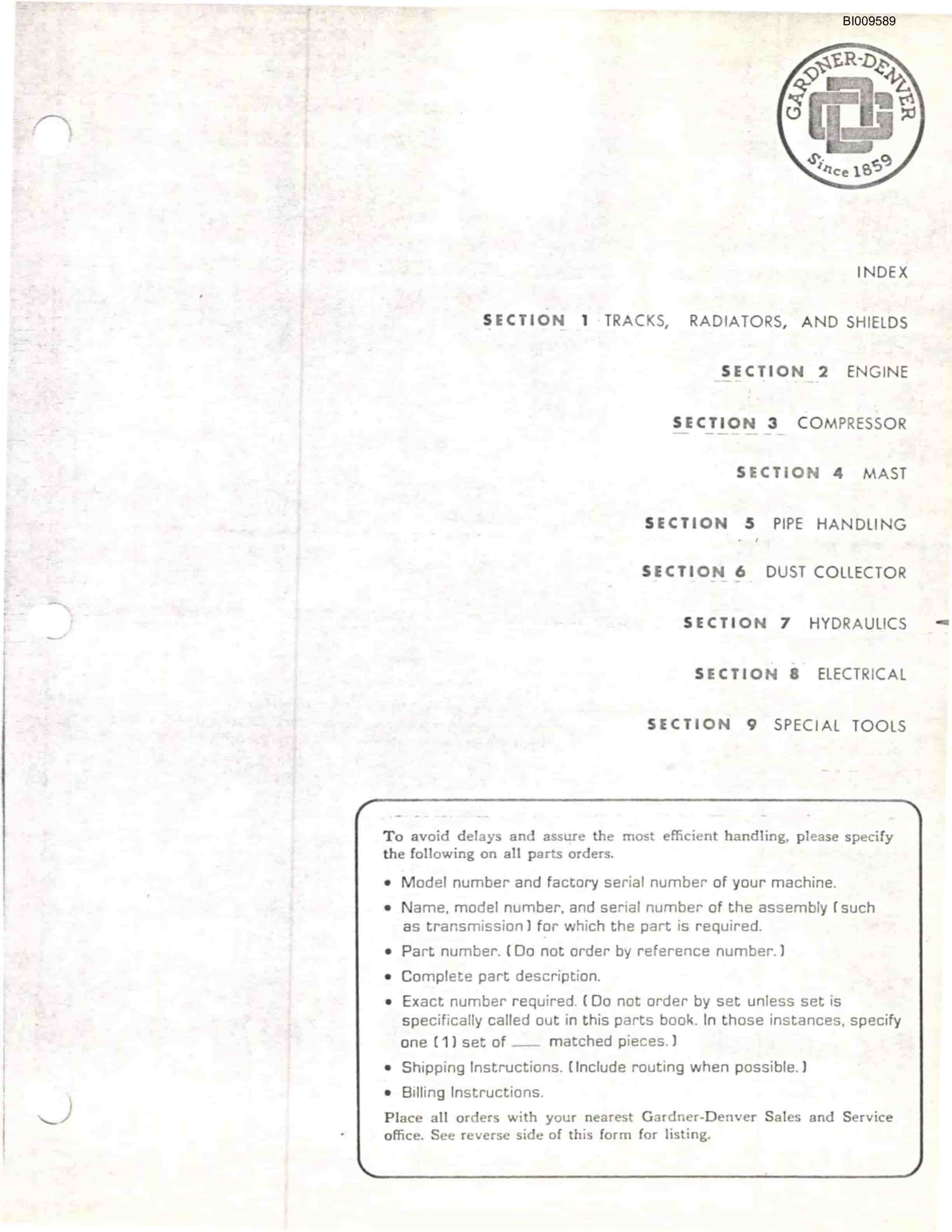 Bucyrus IMP-III Rock Drill Technical Manual BI009589-5