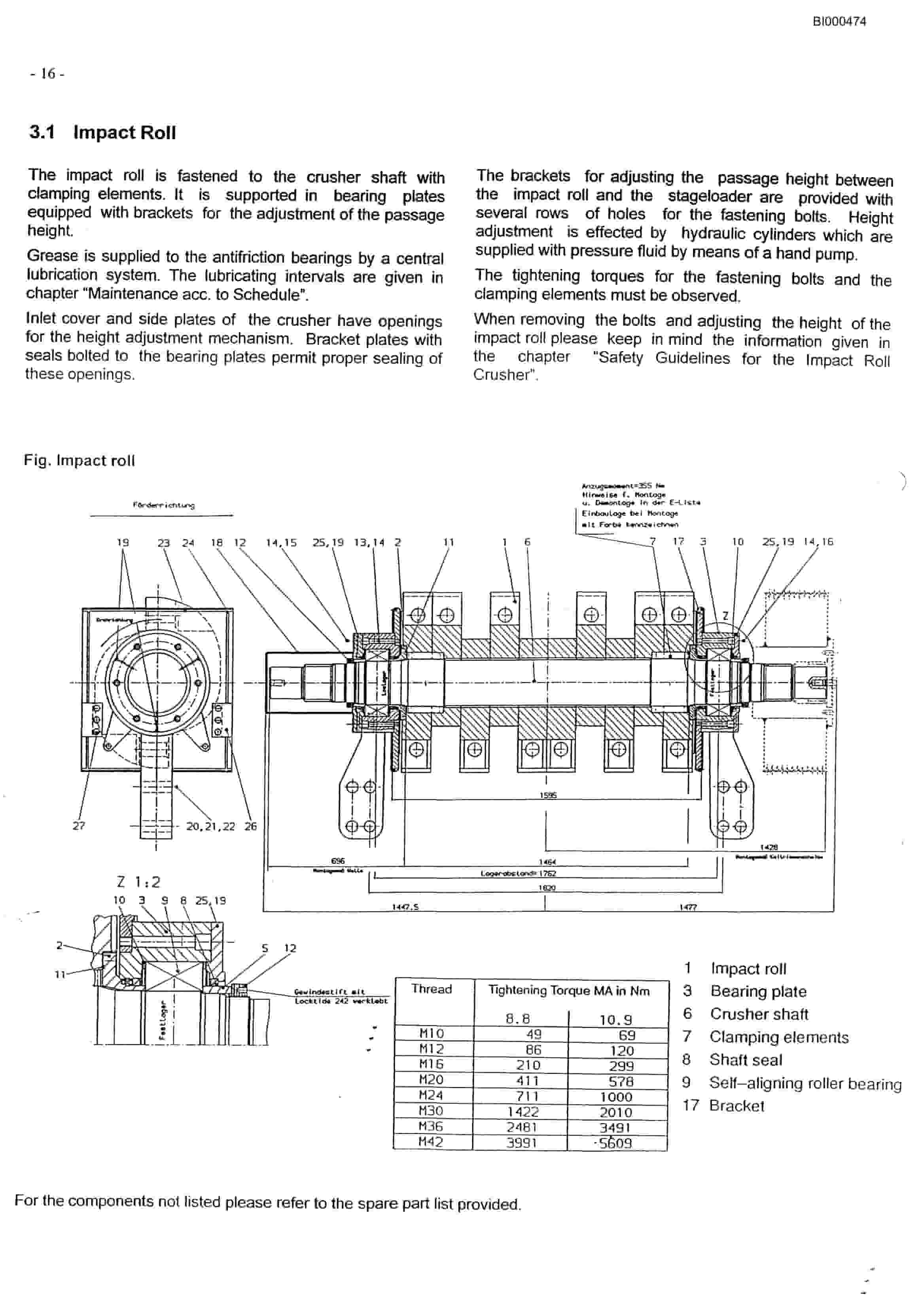 Bucyrus Impact Crusher SB 0916 (SB400) Technical Manual BI000474-2