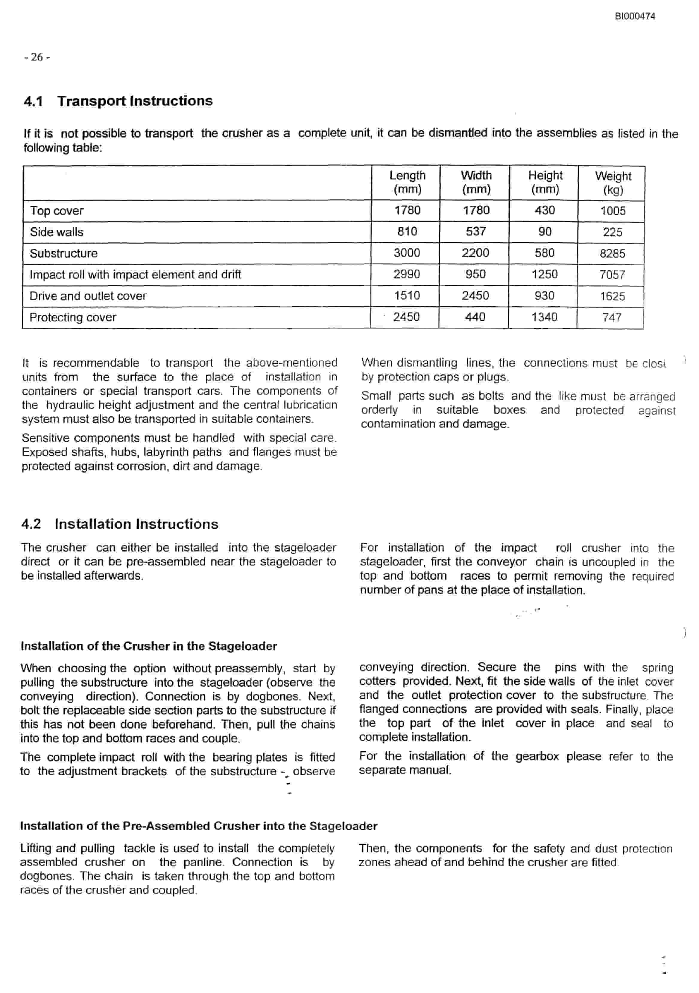Bucyrus Impact Crusher SB 0916 (SB400) Technical Manual BI000474-4