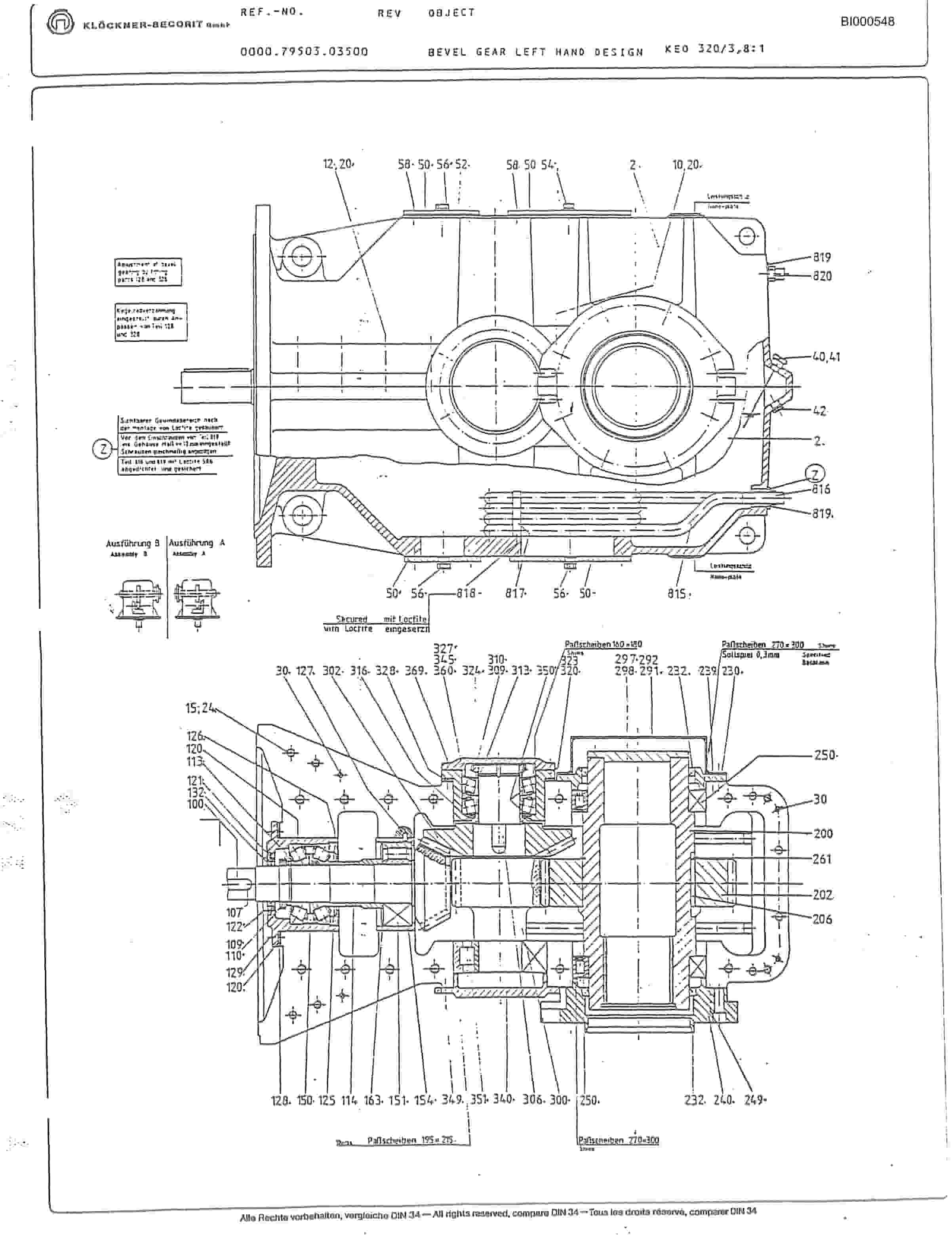 Bucyrus Impact Roll Sizer SB 250 UB Parts Catalog BI000548-5