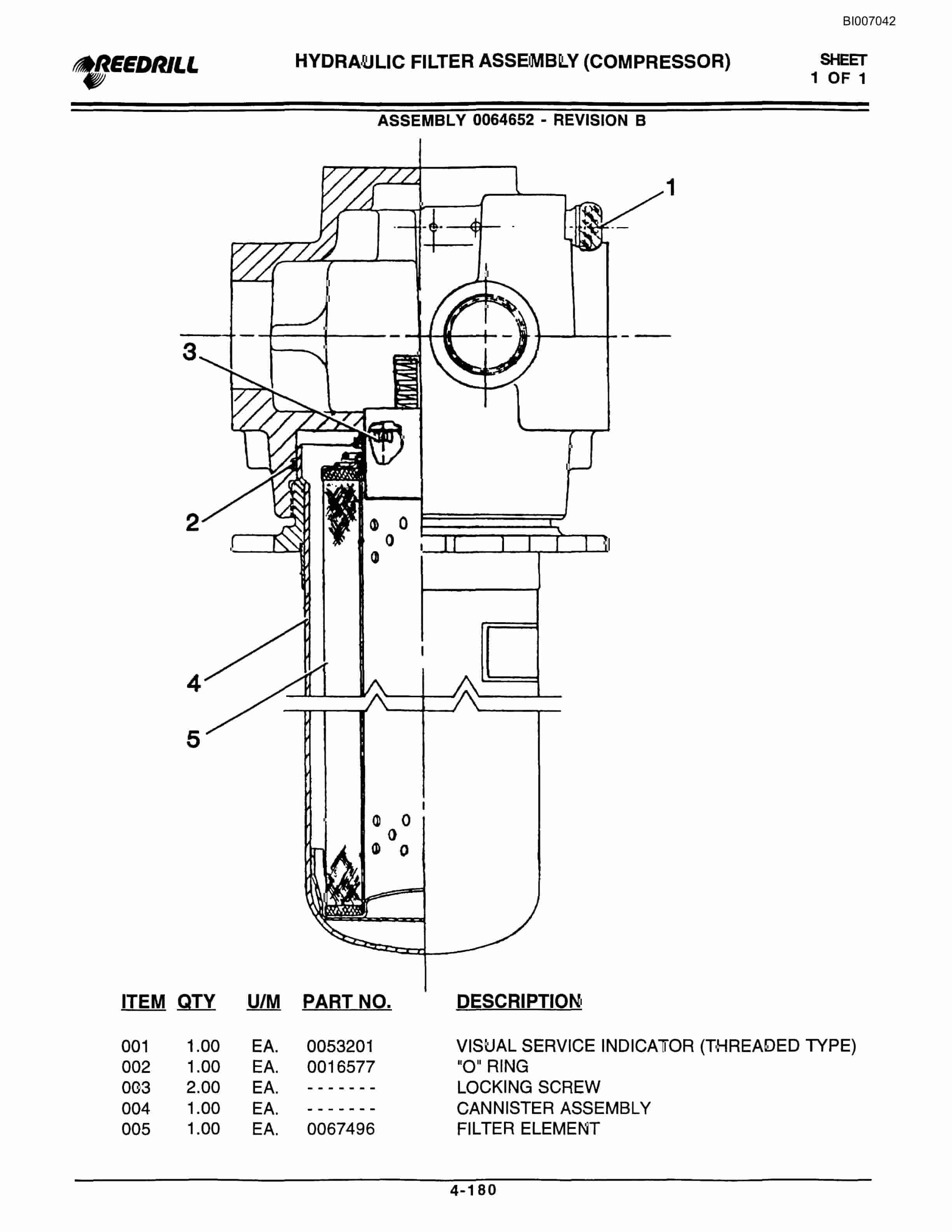 Bucyrus Infinity Blasthole Drill Parts Catalog BI007042-2