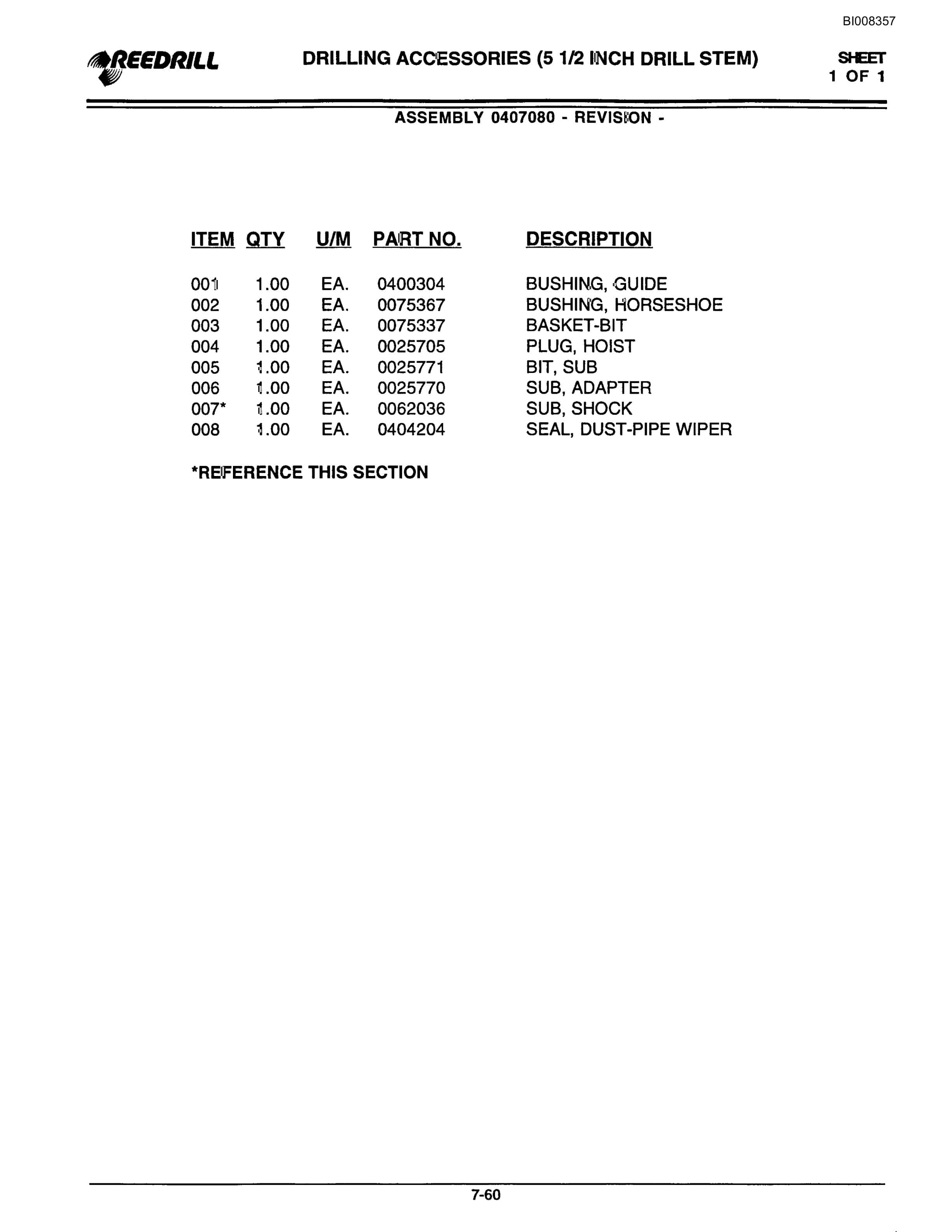Bucyrus Infinity Blasthole Drill Parts Catalog BI008357-4