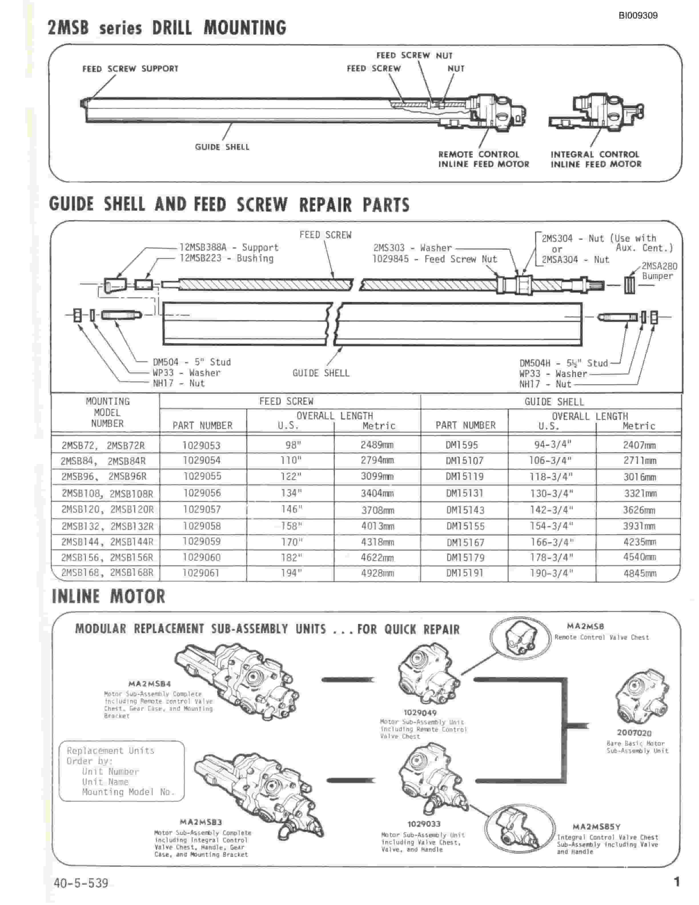 Bucyrus JB-1033 Parts Catalog BI009309-4