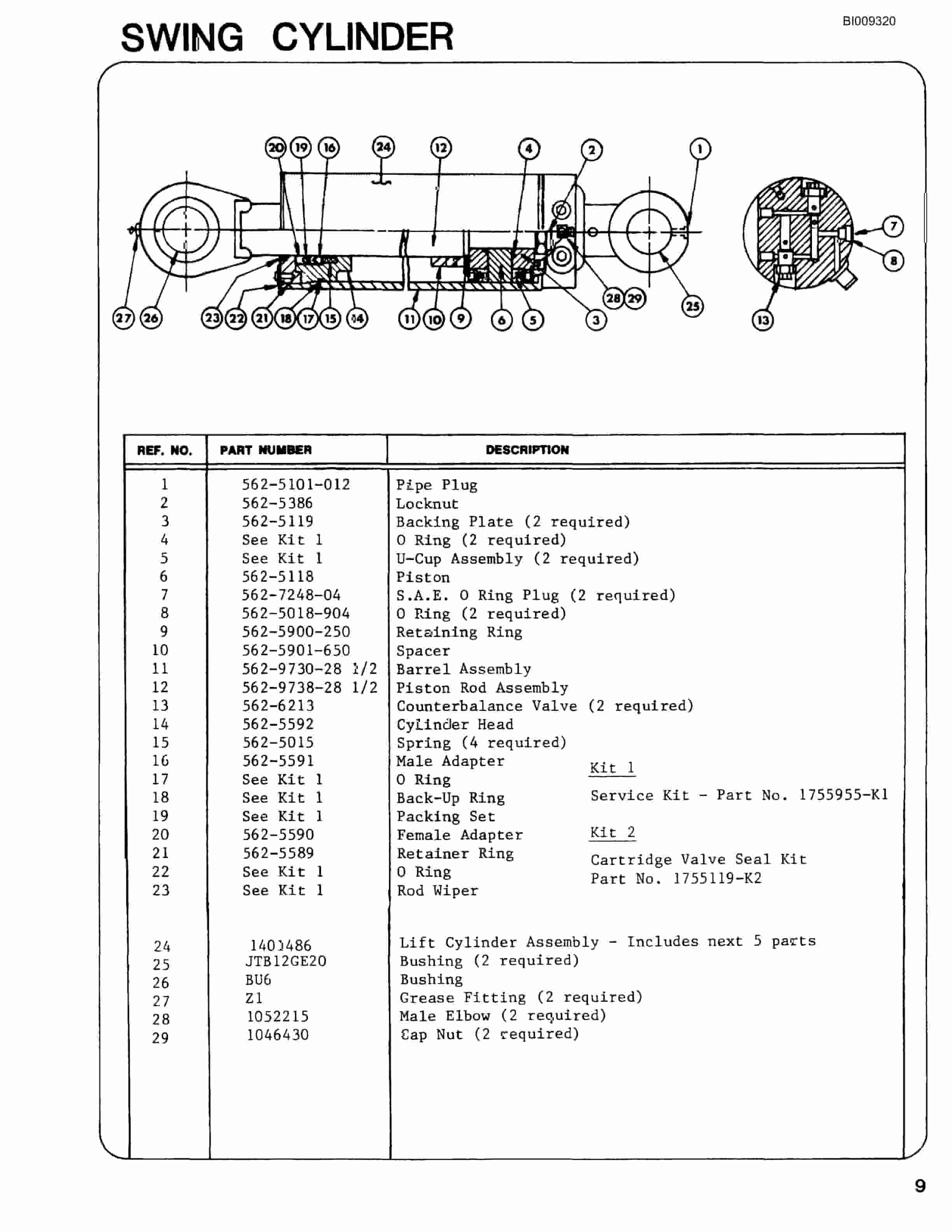 Bucyrus JB-1033 Parts Catalog BI009320-3