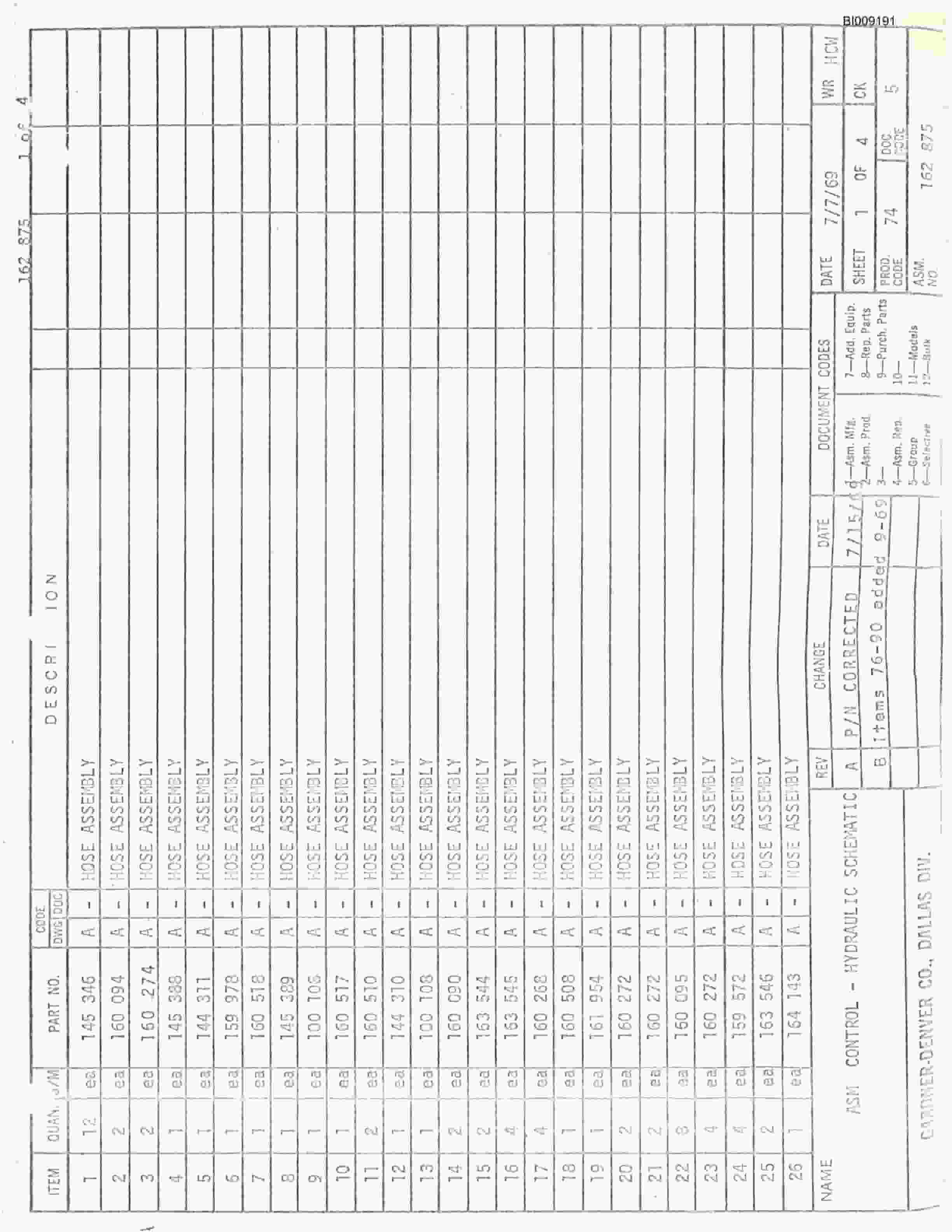 Bucyrus JB-286, JB-306, JB-307 Parts Catalog BI009191-3