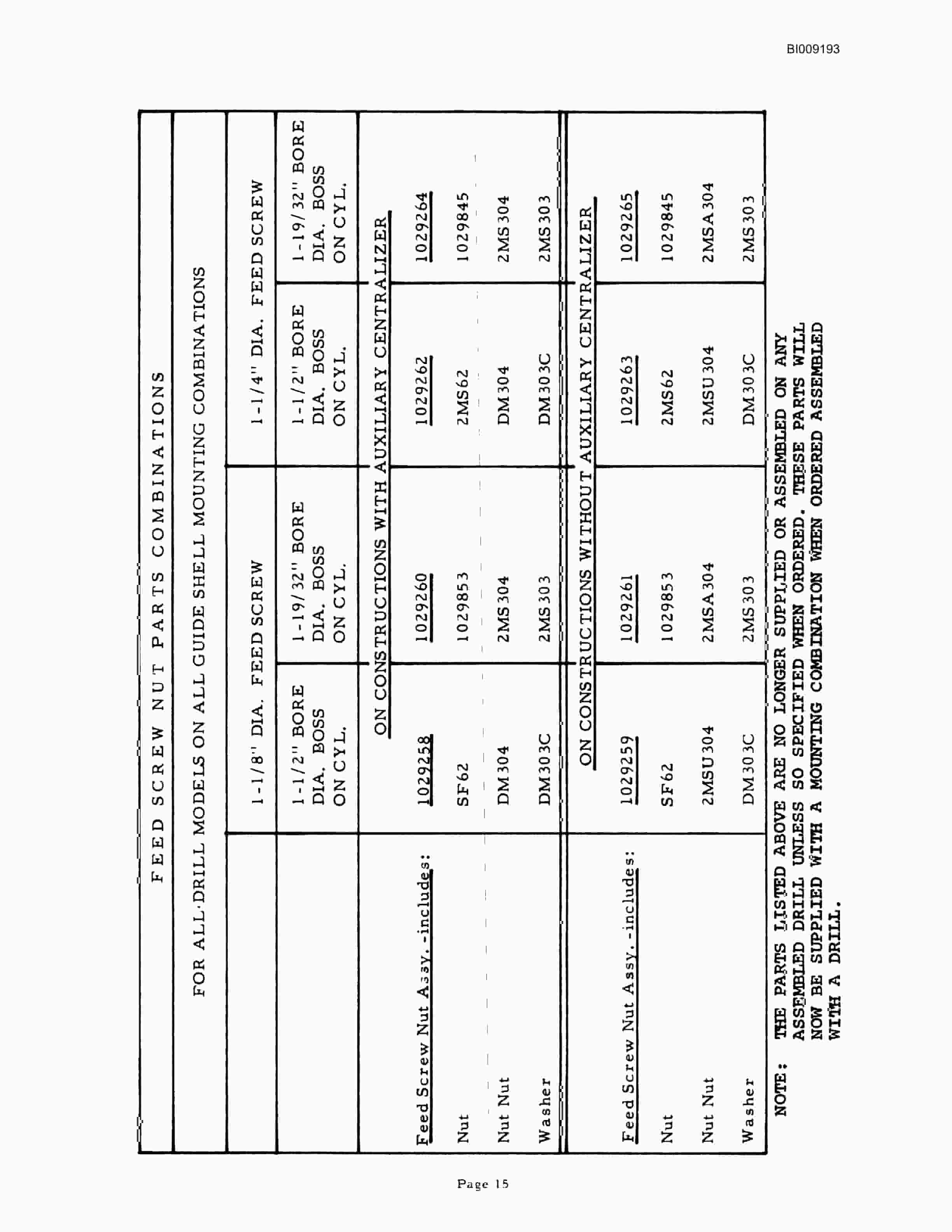 Bucyrus JB-297 Parts Catalog BI009193-3