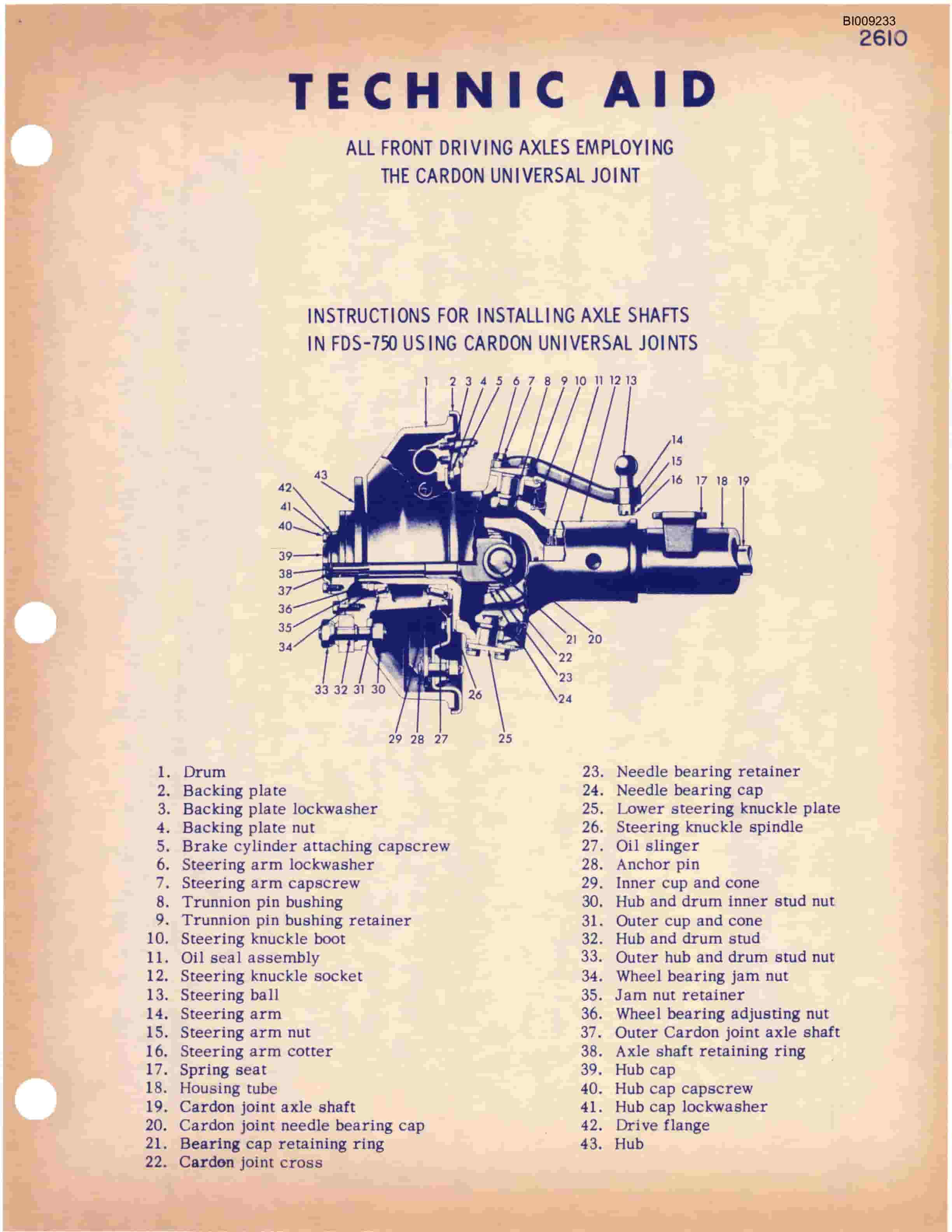 Bucyrus JB-311 Parts Catalog BI009233-3